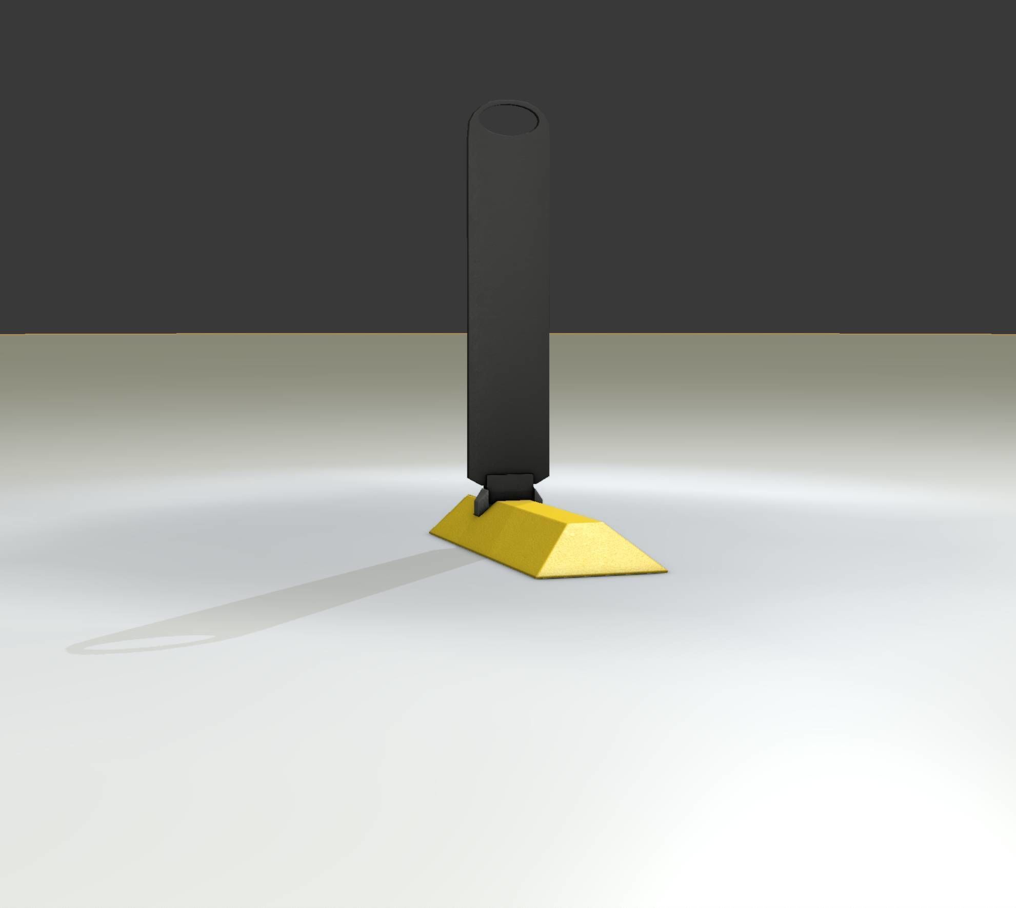 Yellow guide barrier 15 pointing left 628-11 Low-poly 3D model_11