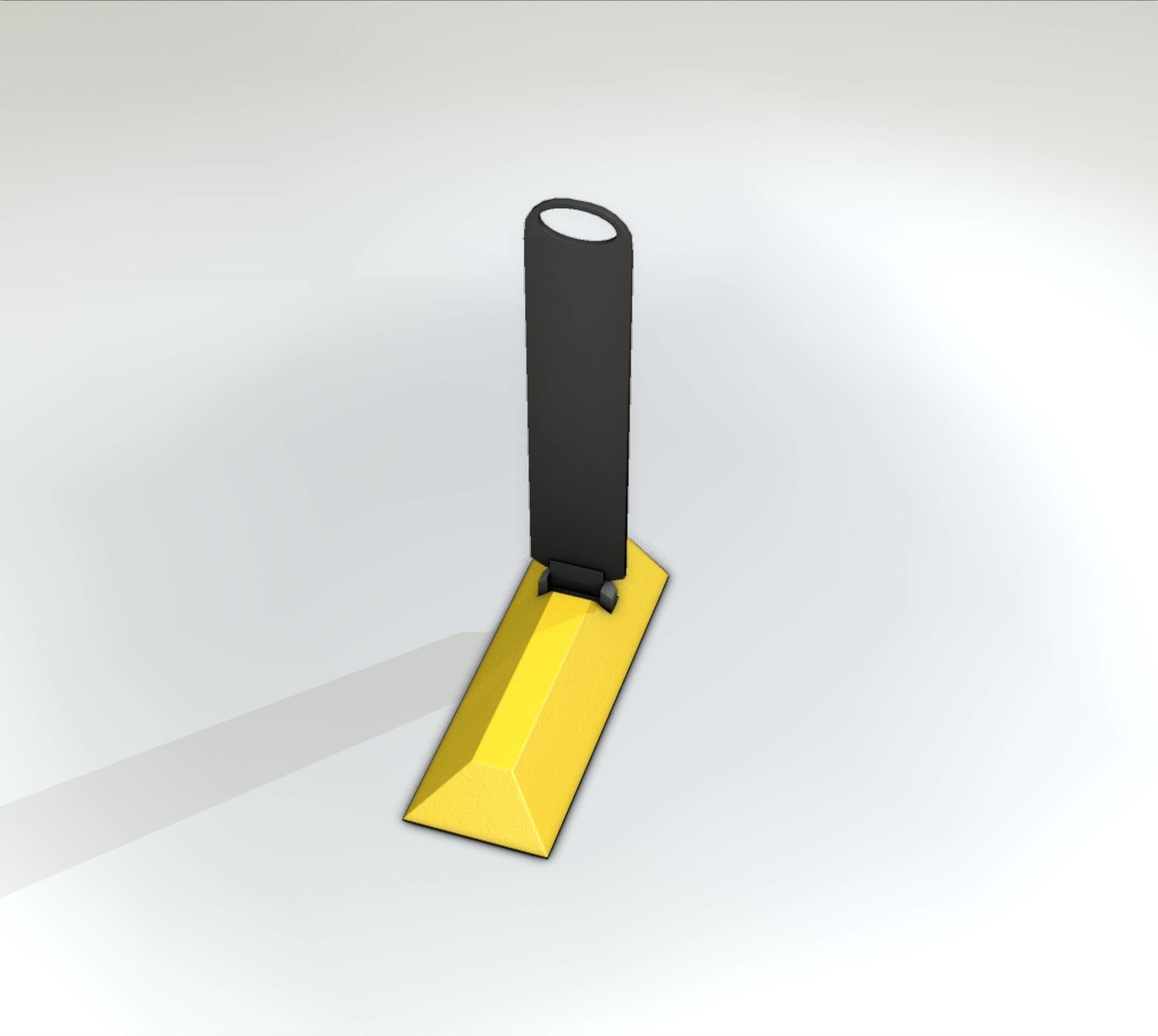 Yellow guide barrier 15 pointing left 628-11 Low-poly 3D model_43