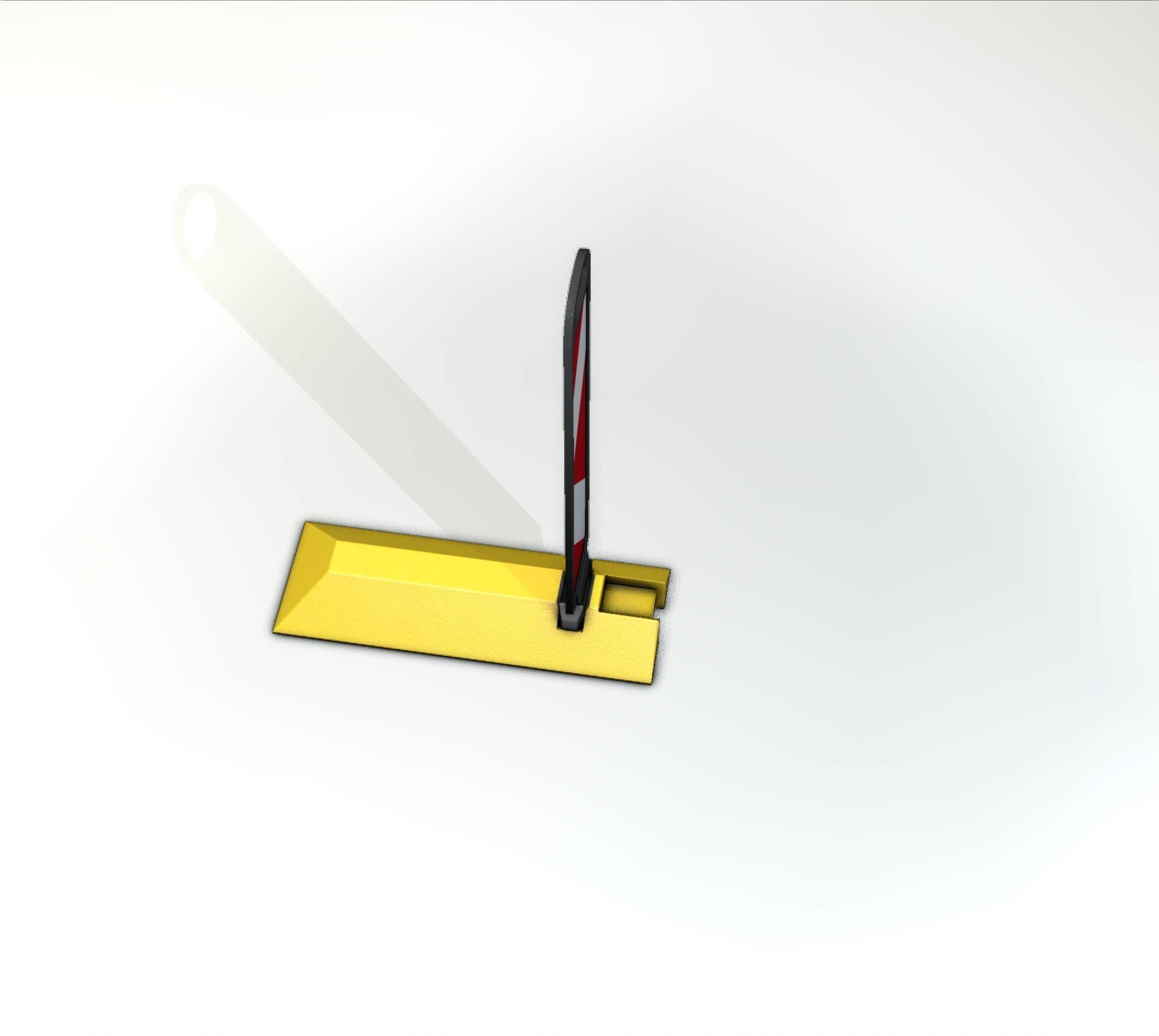 Yellow guide barrier 15 pointing left 628-11 Low-poly 3D model_24