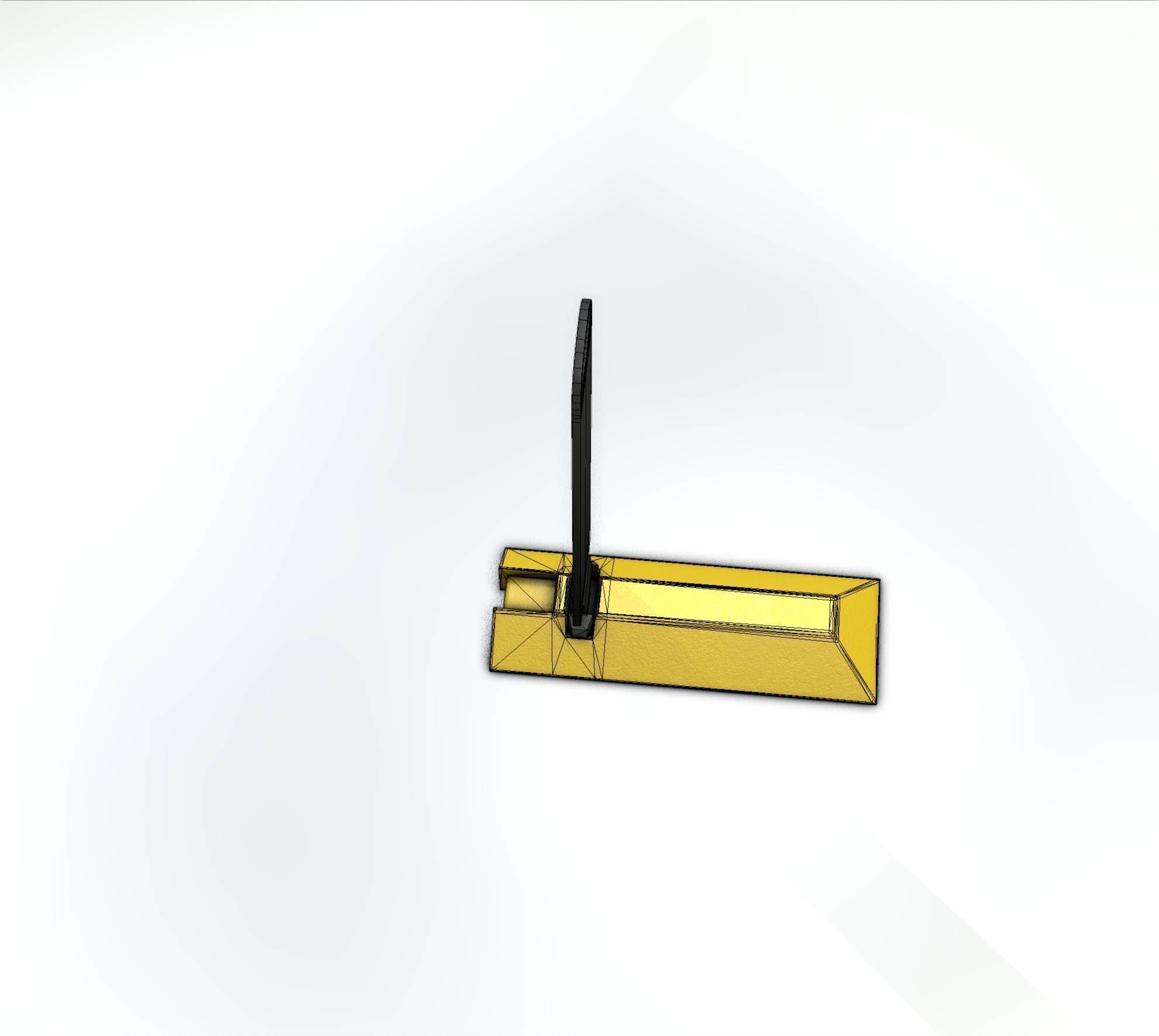 Yellow guide barrier 15 pointing left 628-11 Low-poly 3D model_36