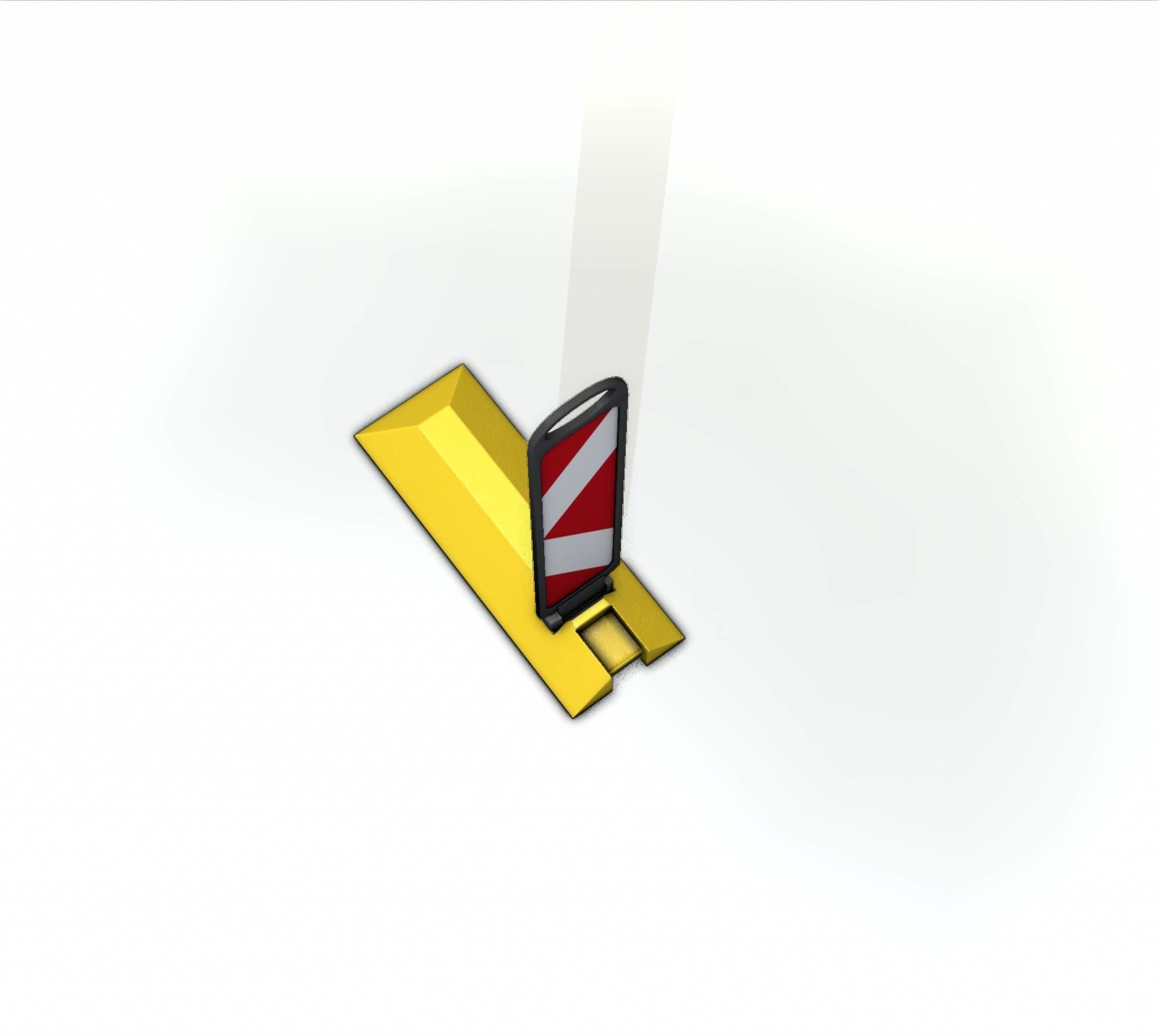 Yellow guide barrier 15 pointing left 628-11 Low-poly 3D model_27