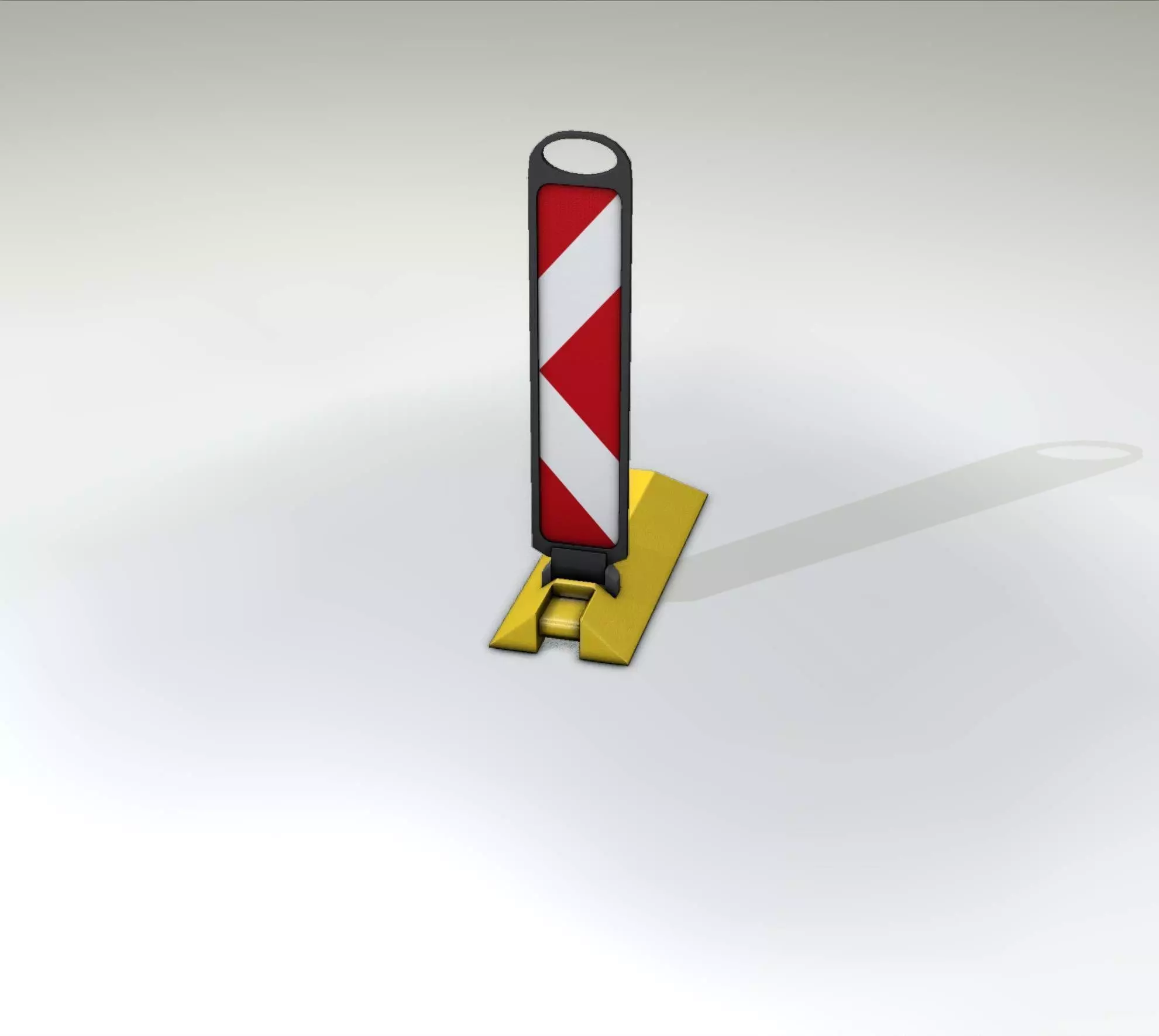 Yellow guide barrier 15 pointing left 628-11 Low-poly 3D model_0