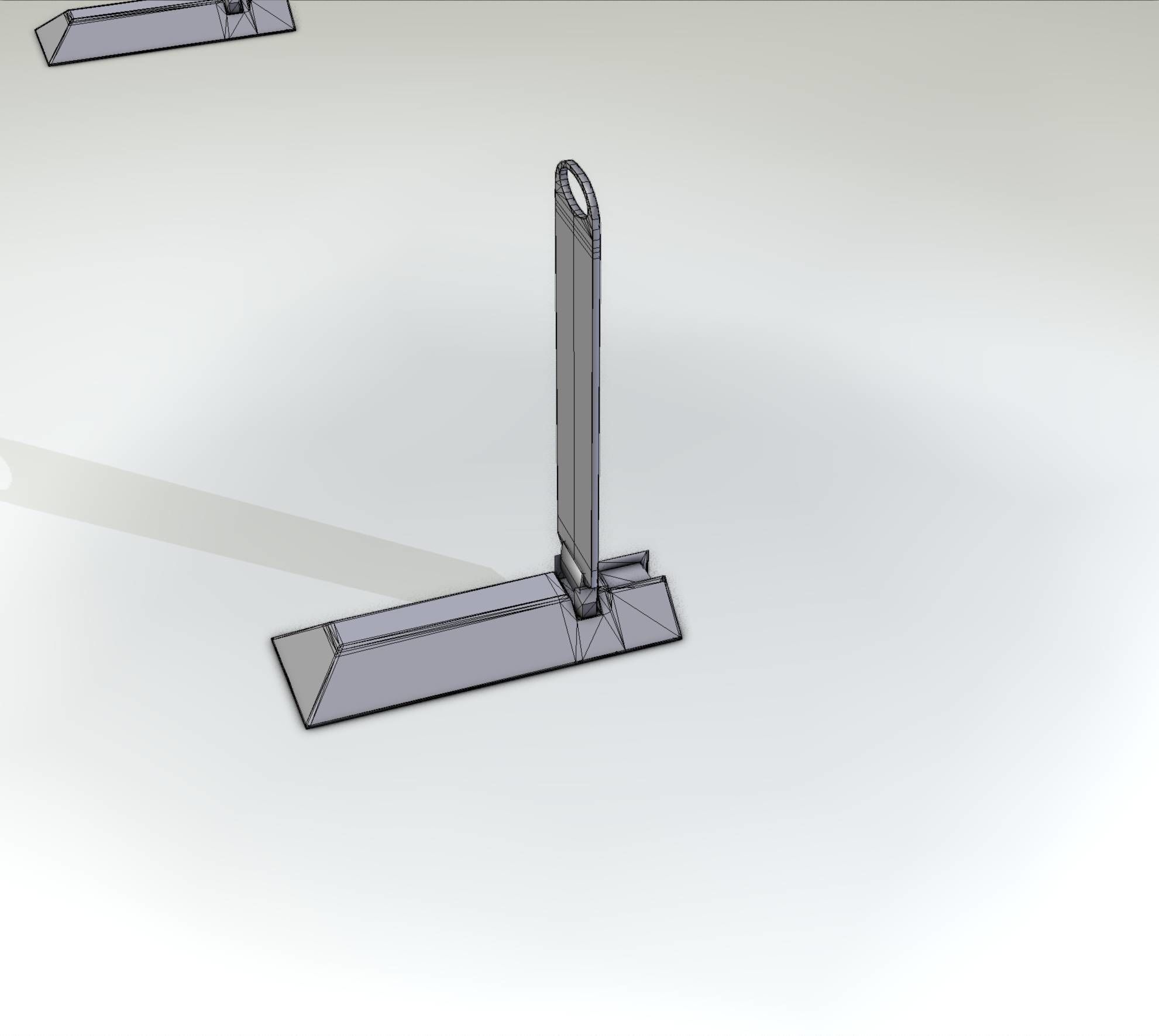Yellow guide barrier 15 pointing left 628-11 Low-poly 3D model_22