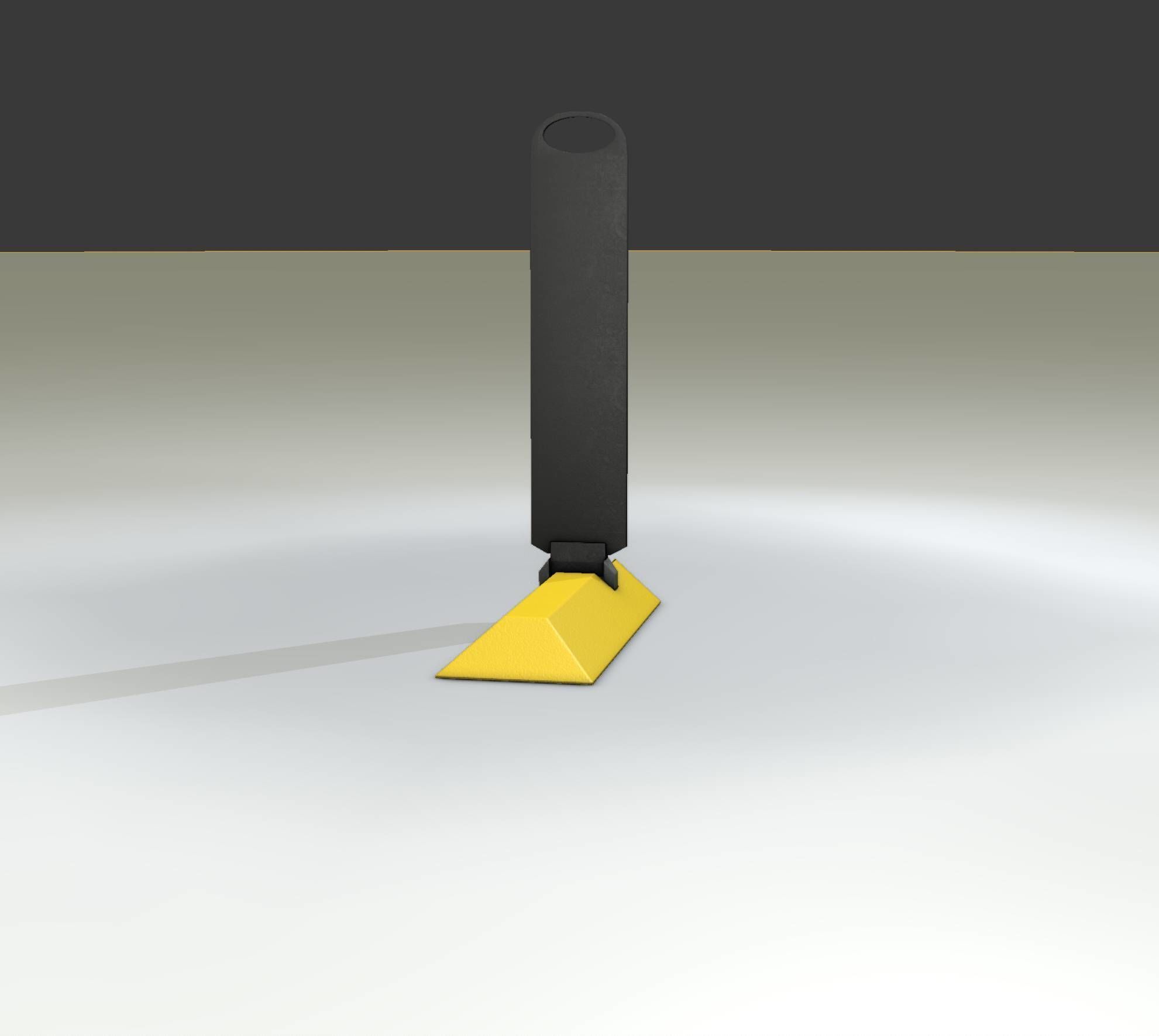 Yellow guide barrier 15 pointing left 628-11 Low-poly 3D model_13