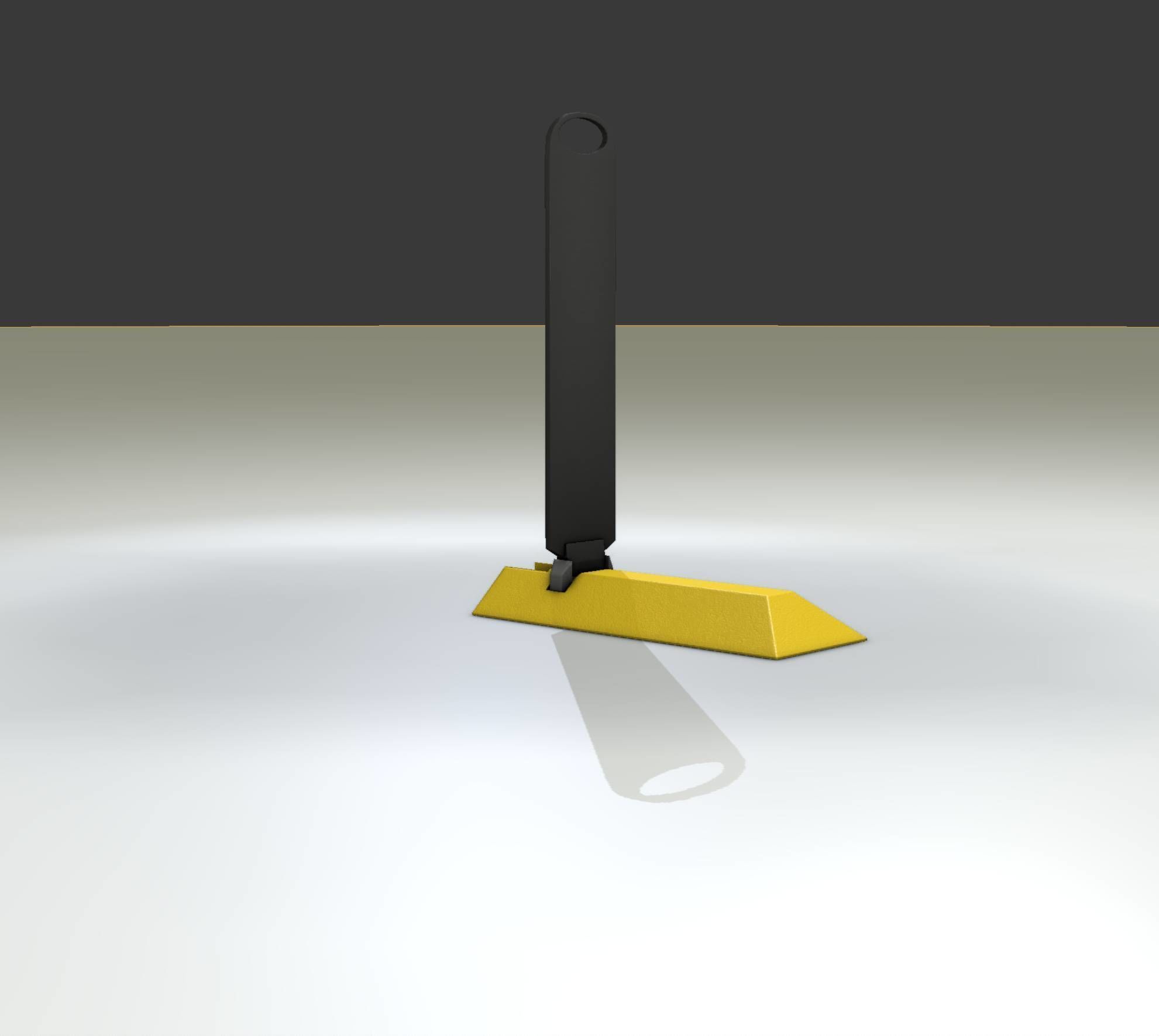 Yellow guide barrier 15 pointing left 628-11 Low-poly 3D model_9