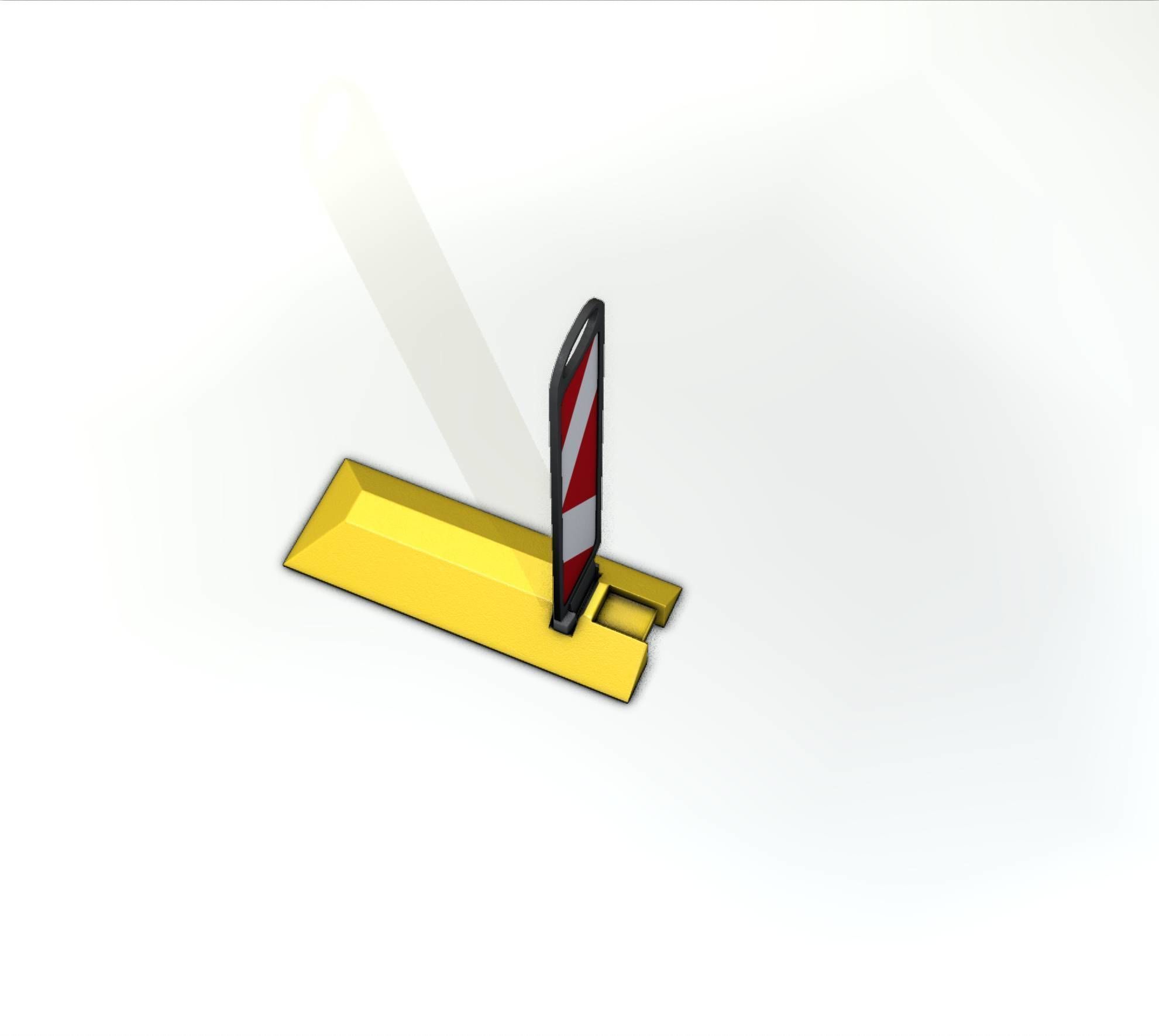 Yellow guide barrier 15 pointing left 628-11 Low-poly 3D model_25