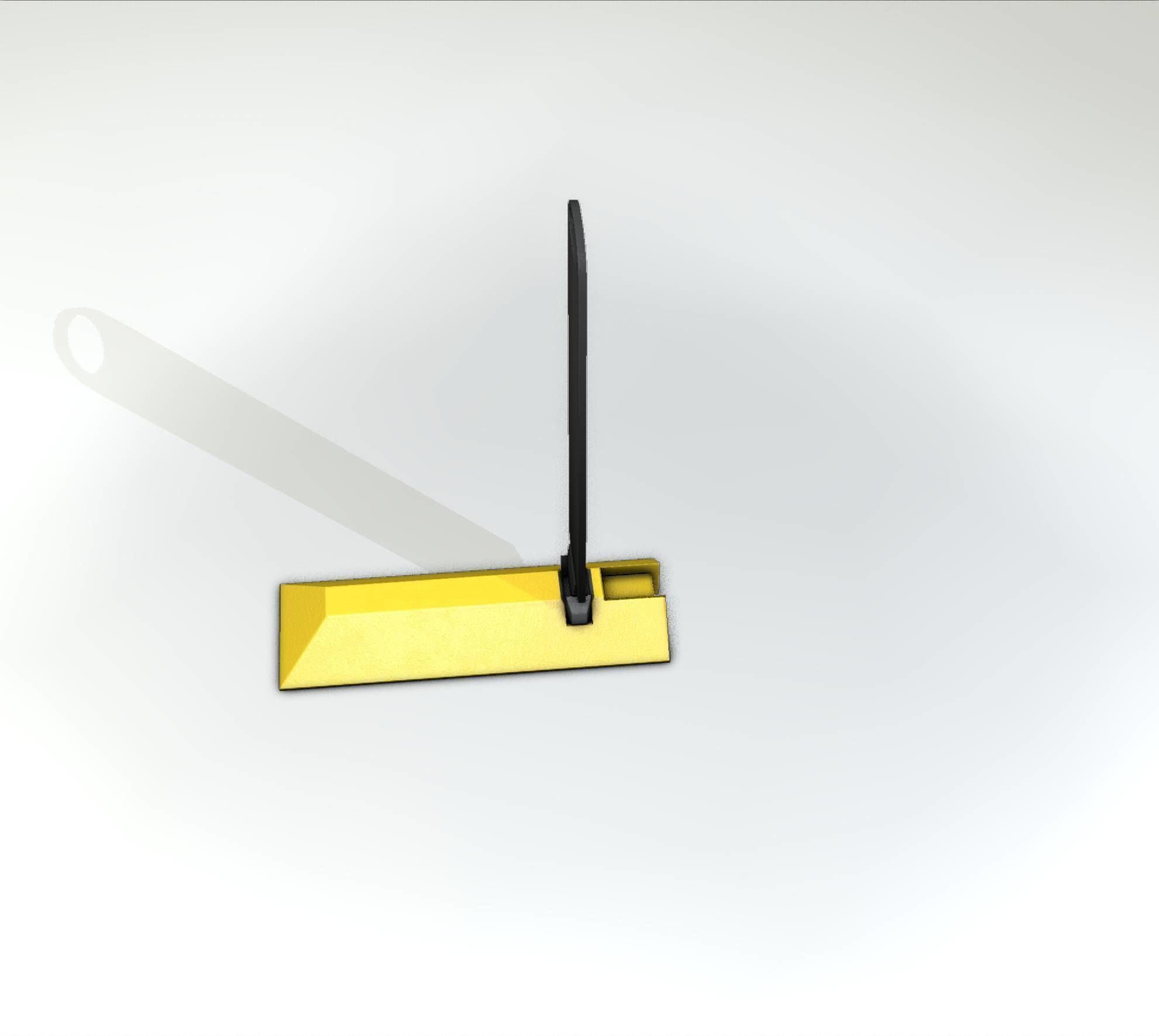 Yellow guide barrier 15 pointing left 628-11 Low-poly 3D model_23