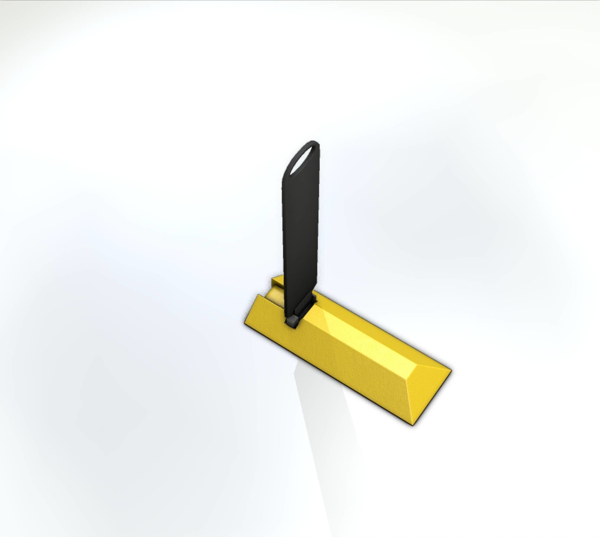 Yellow guide barrier 15 pointing left 628-11 Low-poly 3D model_38