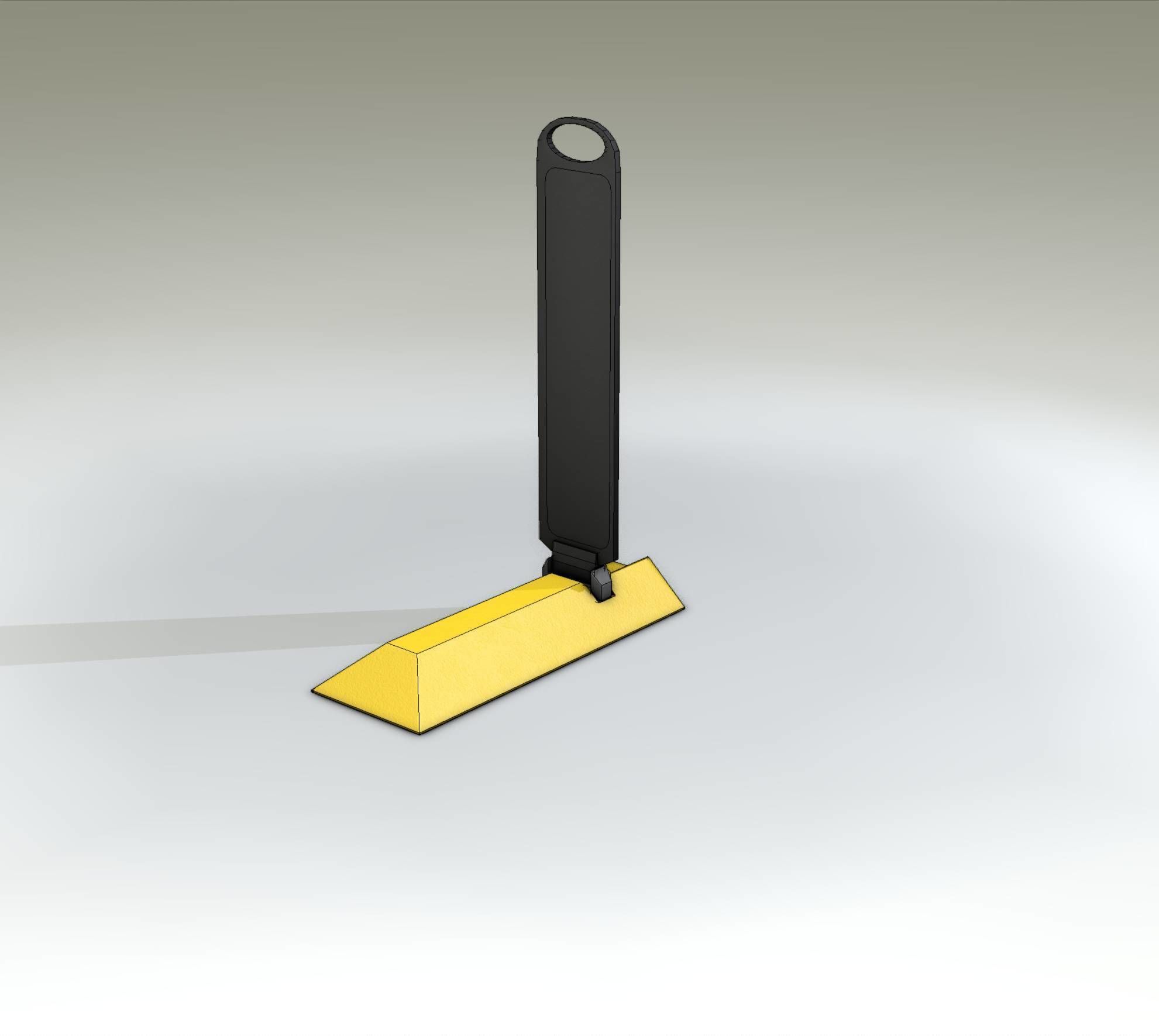 Yellow guide barrier 15 pointing left 628-11 Low-poly 3D model_20