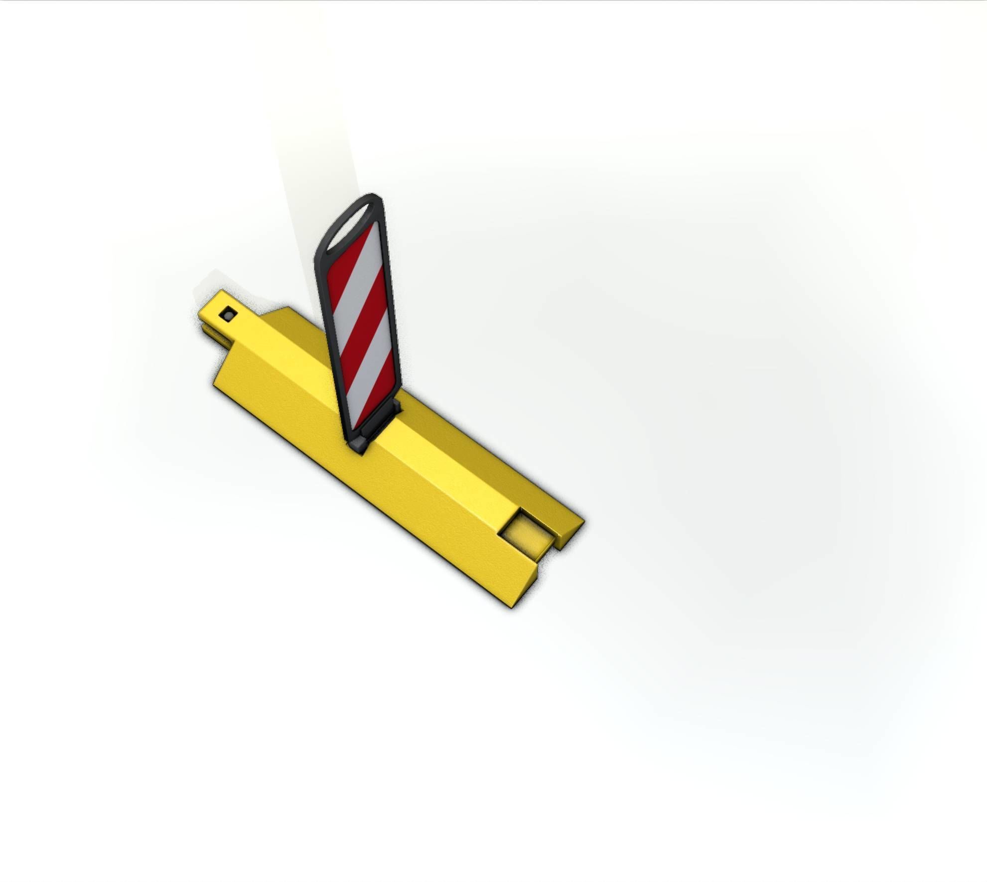 Yellow guide barrier 17 pointing right 628-10 Low-poly 3D model_26