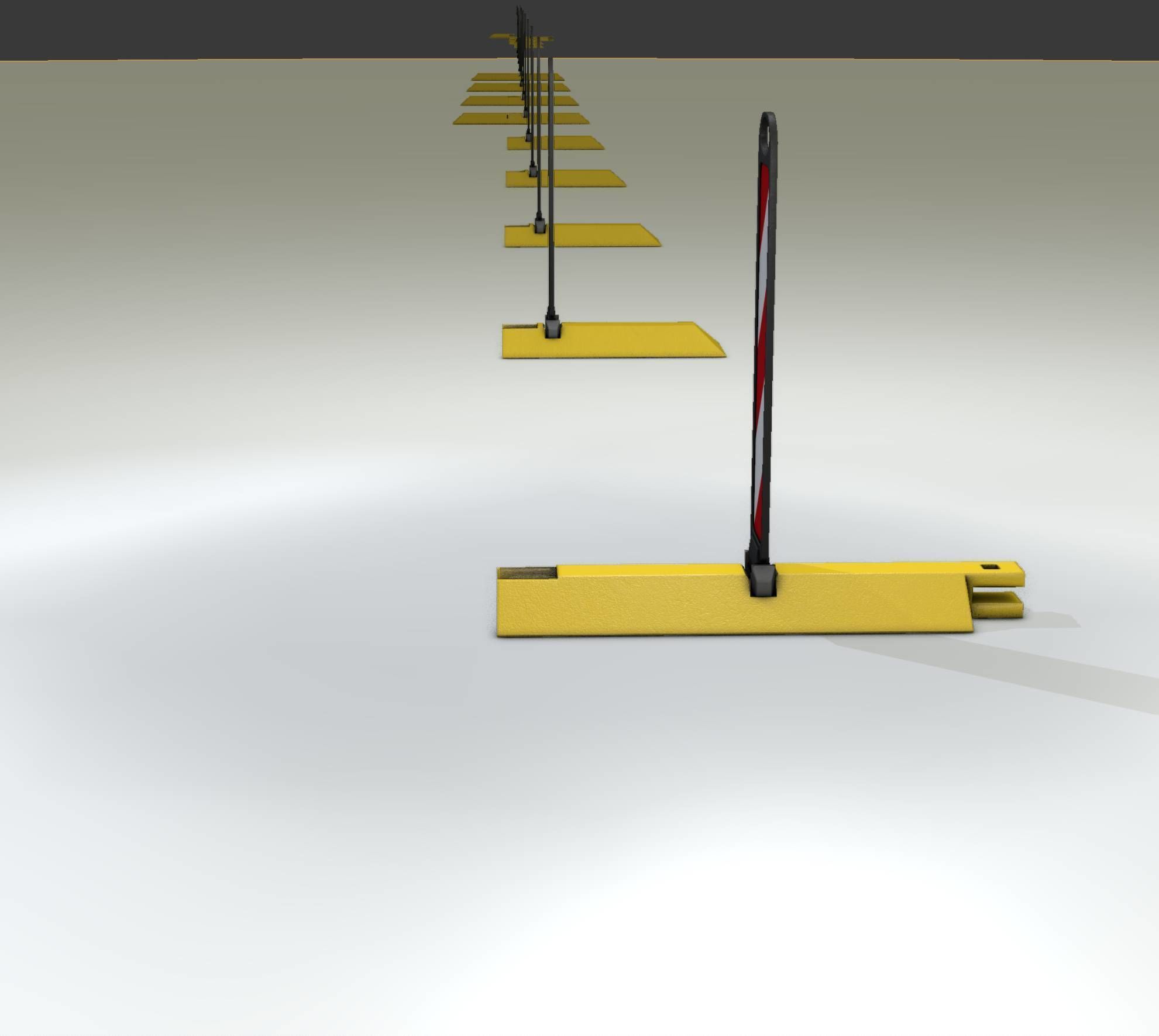 Yellow guide barrier 17 pointing right 628-10 Low-poly 3D model_6