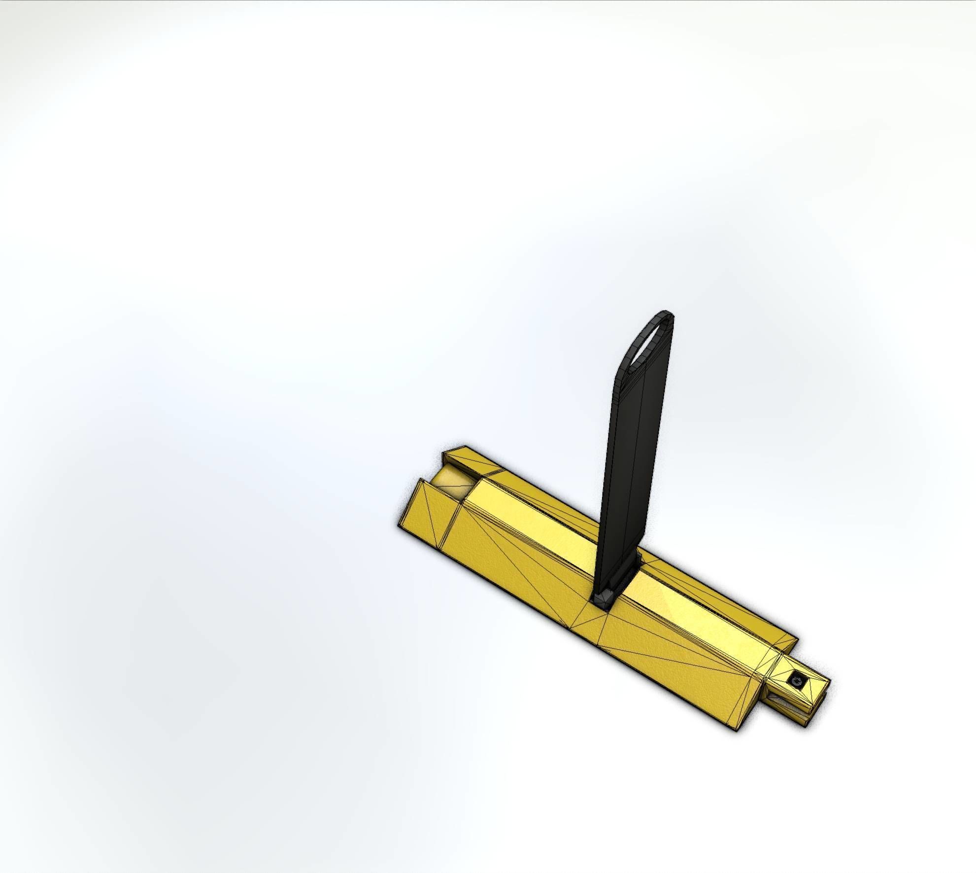 Yellow guide barrier 17 pointing right 628-10 Low-poly 3D model_38