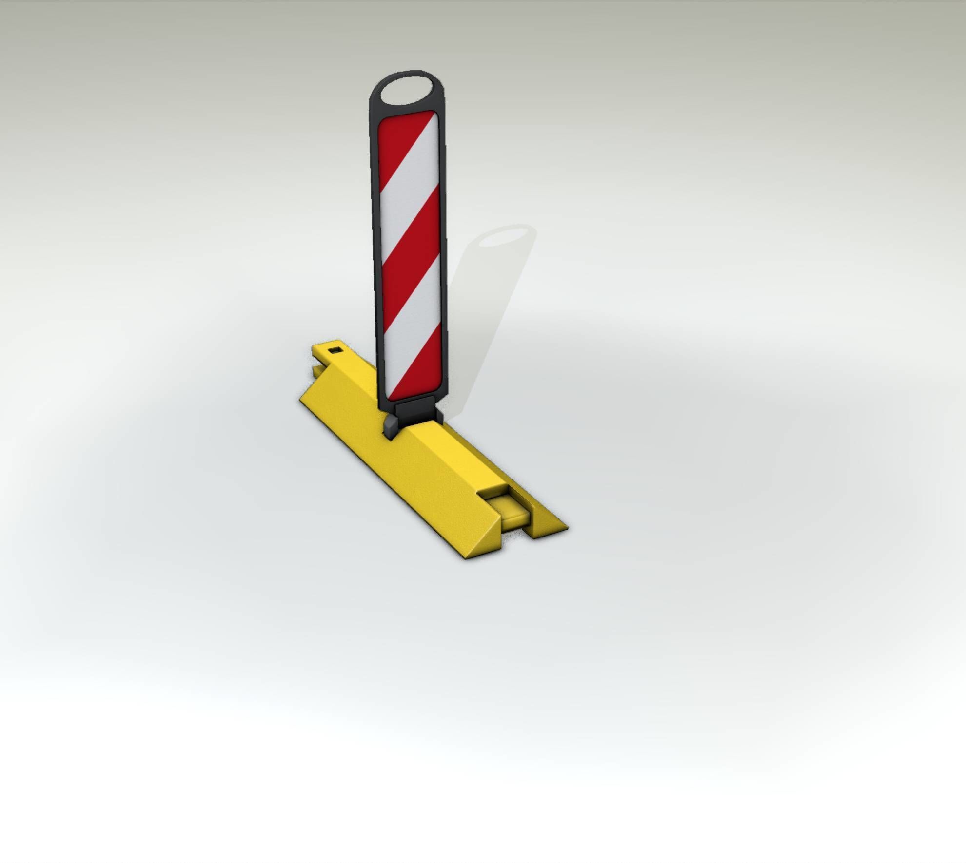 Yellow guide barrier 17 pointing right 628-10 Low-poly 3D model_52