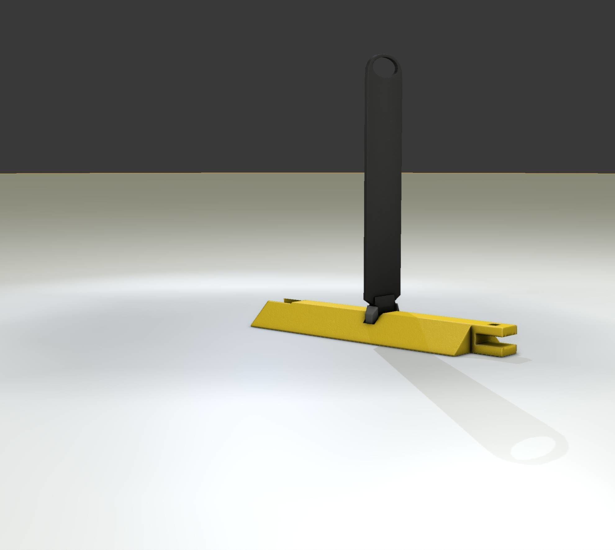 Yellow guide barrier 17 pointing right 628-10 Low-poly 3D model_9