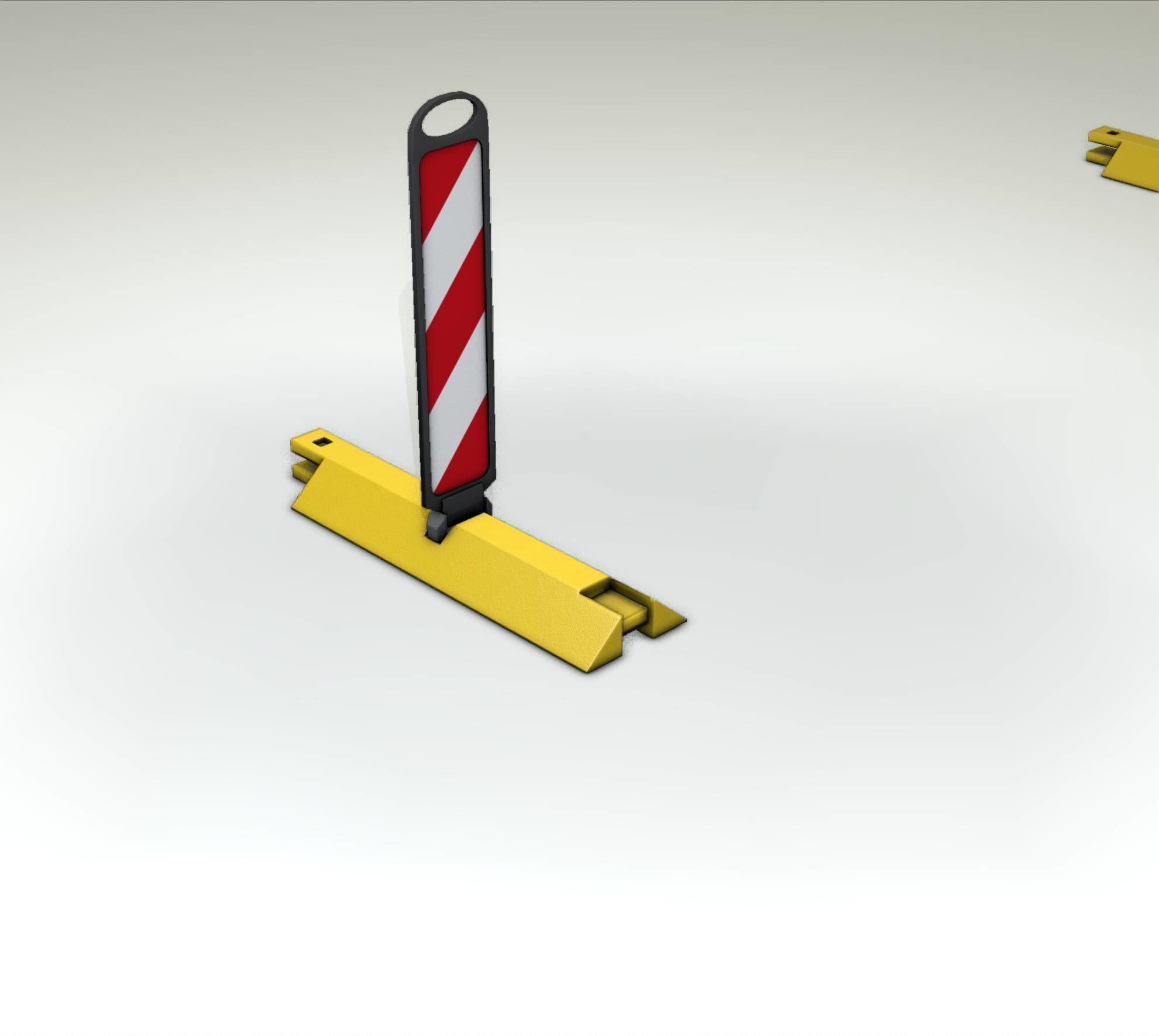 Yellow guide barrier 17 pointing right 628-10 Low-poly 3D model_51