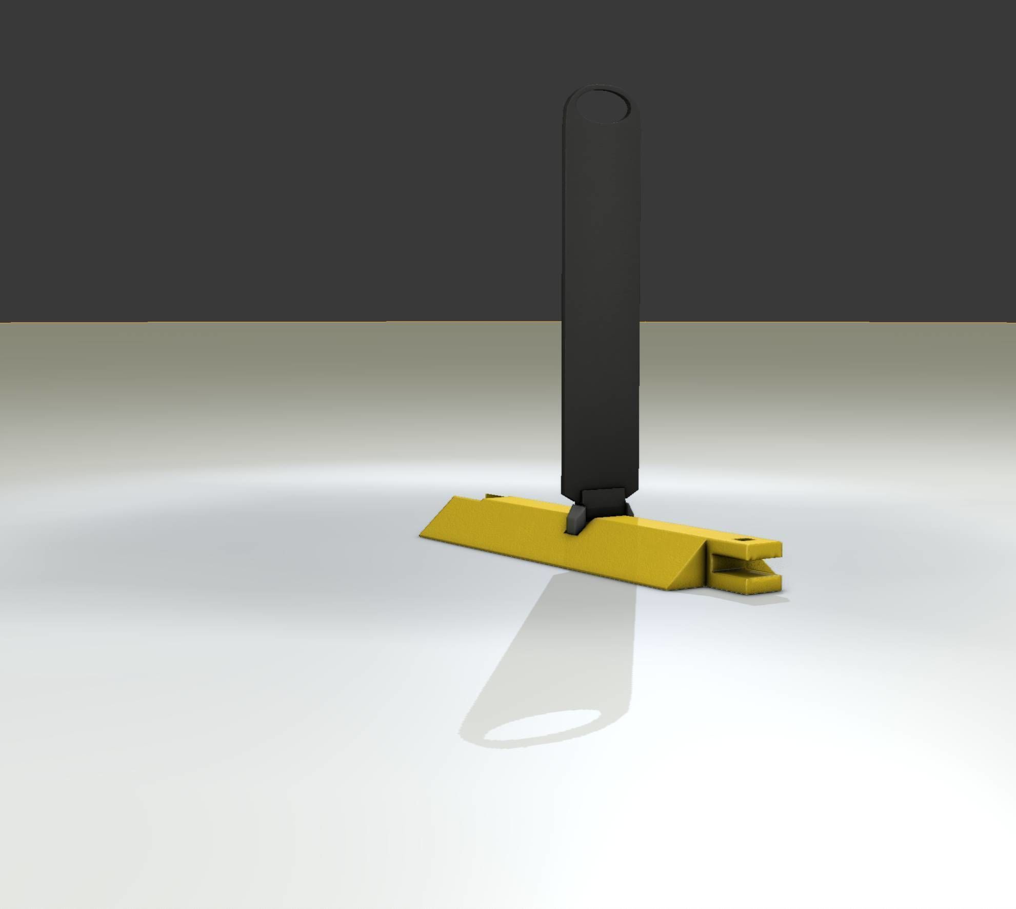 Yellow guide barrier 17 pointing right 628-10 Low-poly 3D model_10