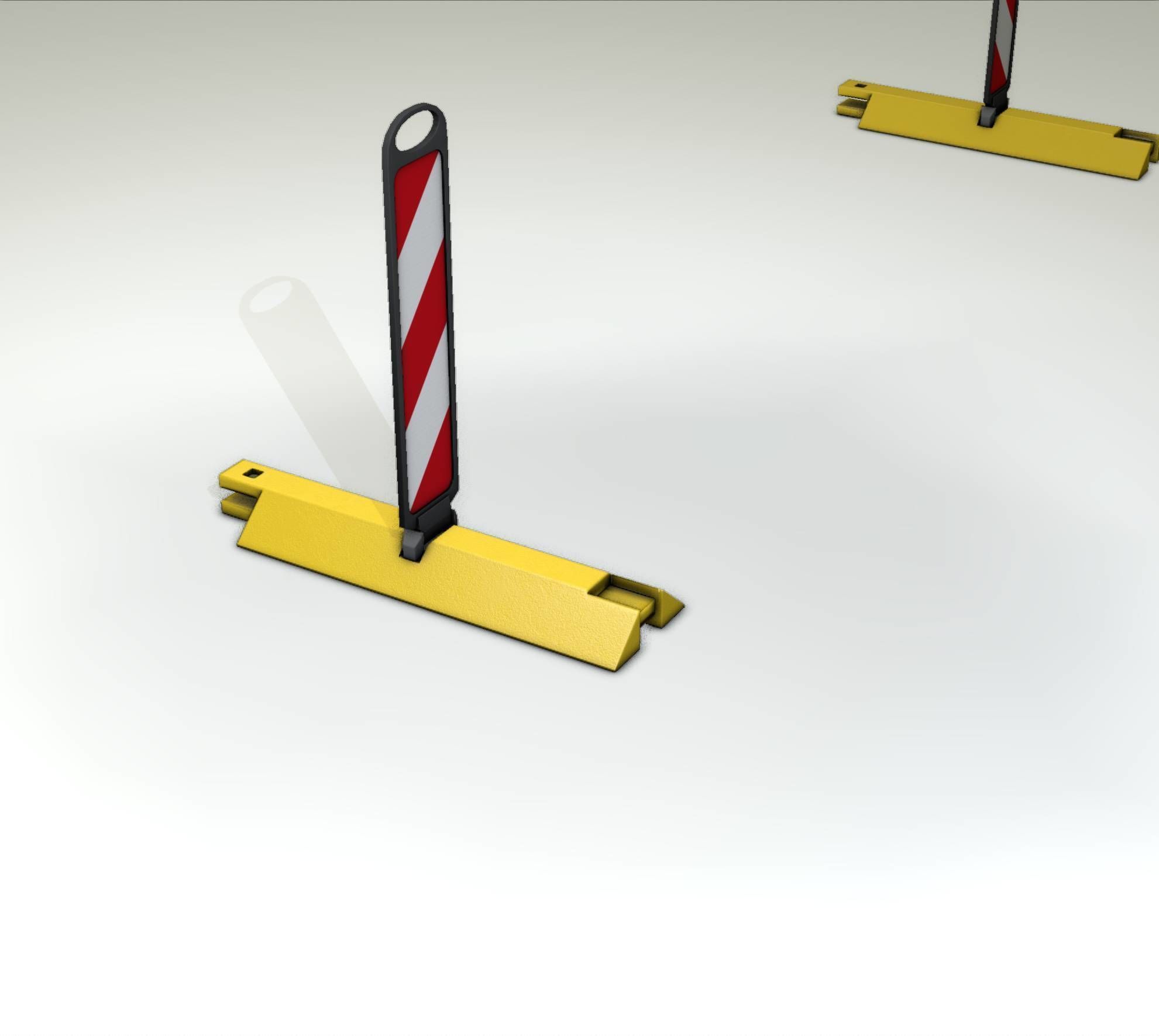 Yellow guide barrier 17 pointing right 628-10 Low-poly 3D model_50
