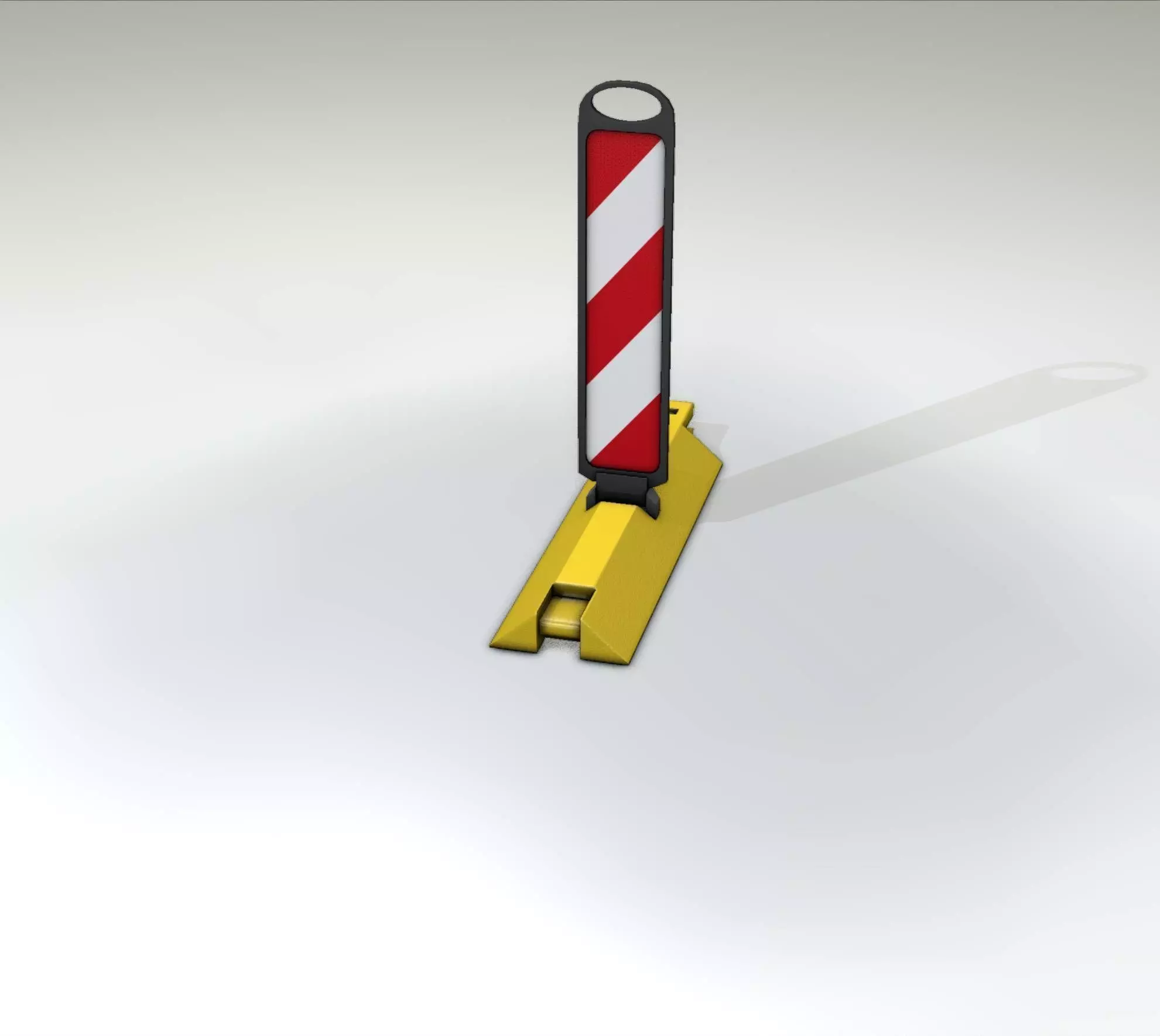 Yellow guide barrier 17 pointing right 628-10 Low-poly 3D model_0