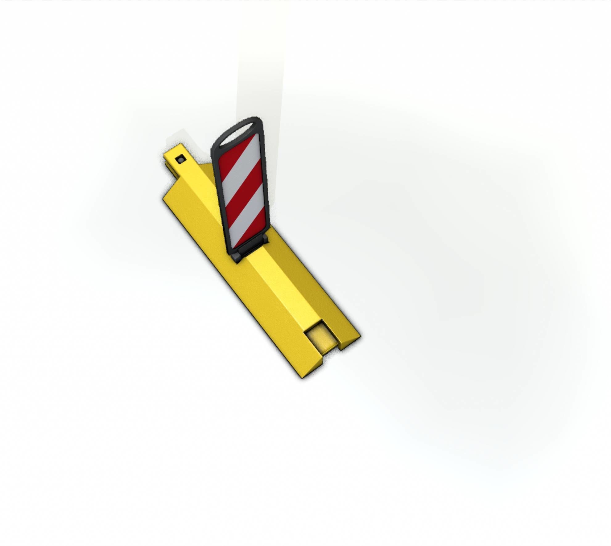 Yellow guide barrier 17 pointing right 628-10 Low-poly 3D model_27