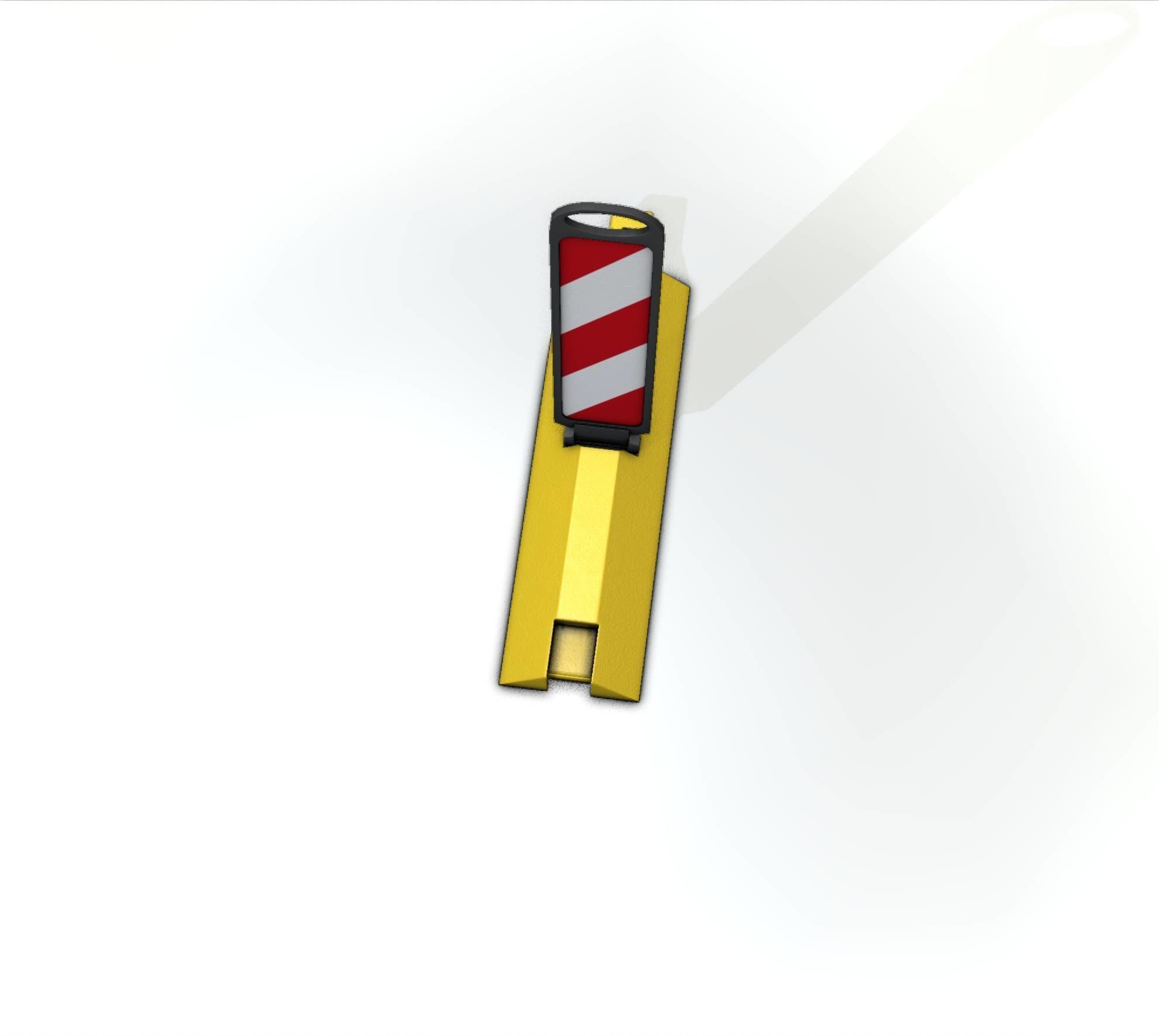 Yellow guide barrier 17 pointing right 628-10 Low-poly 3D model_30