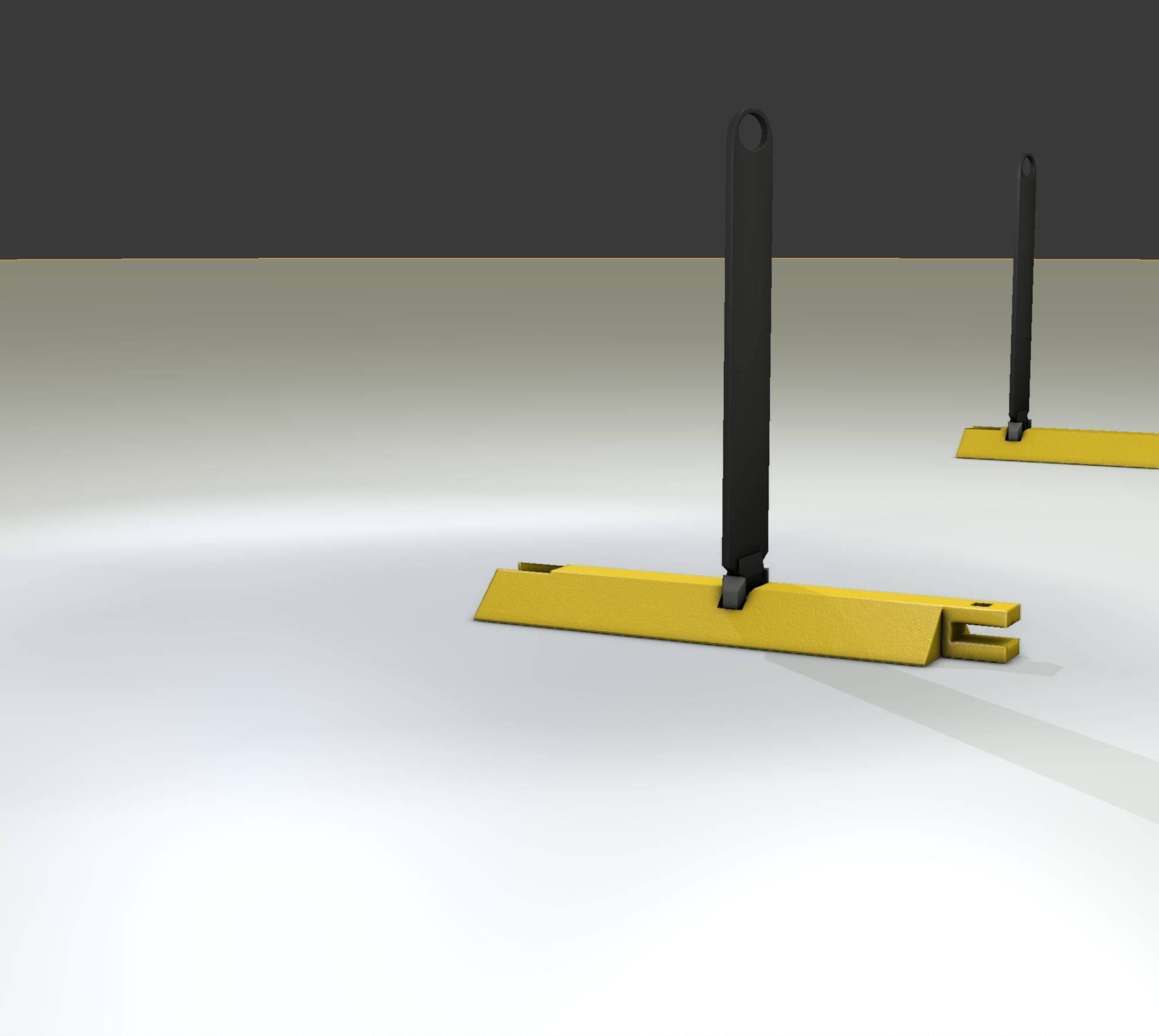 Yellow guide barrier 17 pointing right 628-10 Low-poly 3D model_8