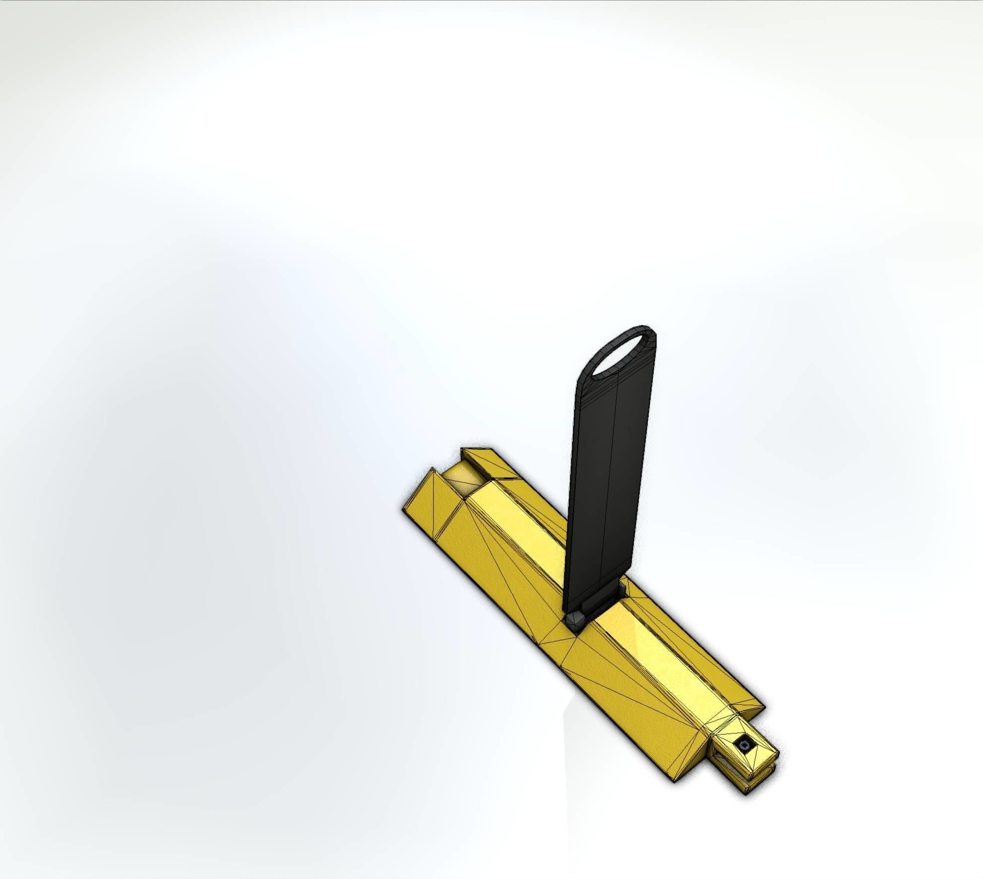 Yellow guide barrier 17 pointing right 628-10 Low-poly 3D model_39