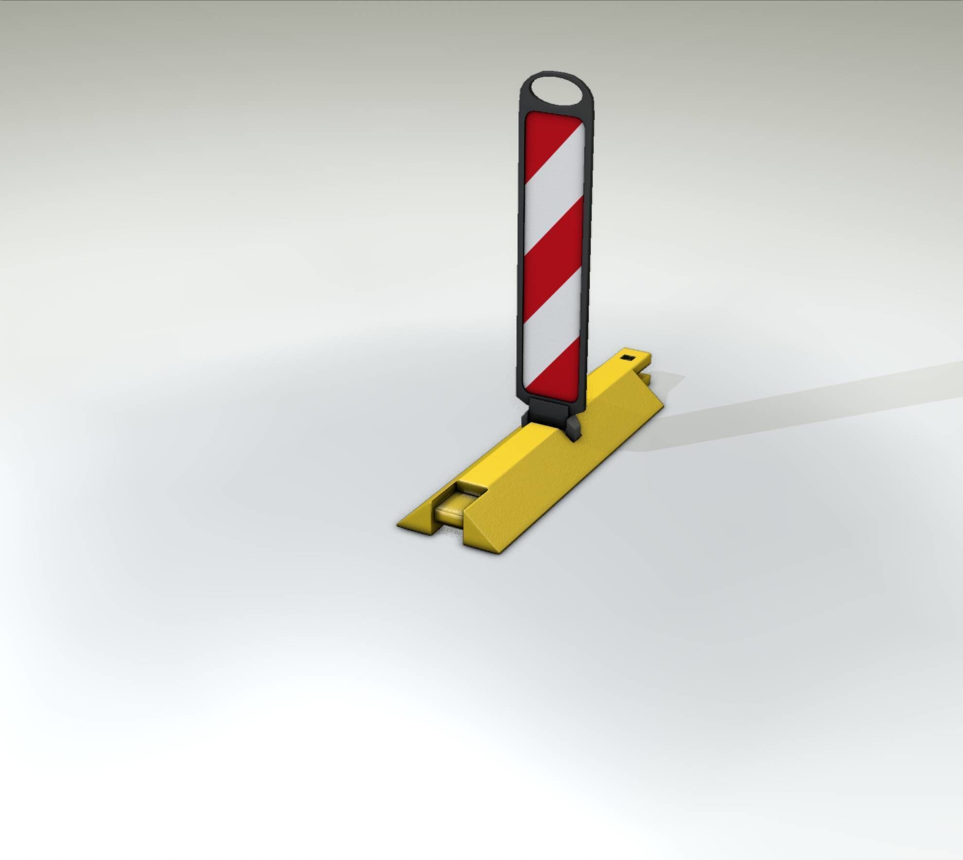 Yellow guide barrier 17 pointing right 628-10 Low-poly 3D model_2