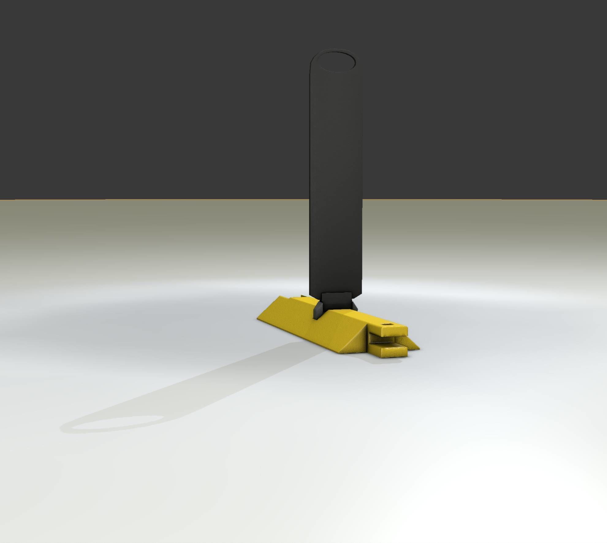 Yellow guide barrier 17 pointing right 628-10 Low-poly 3D model_11