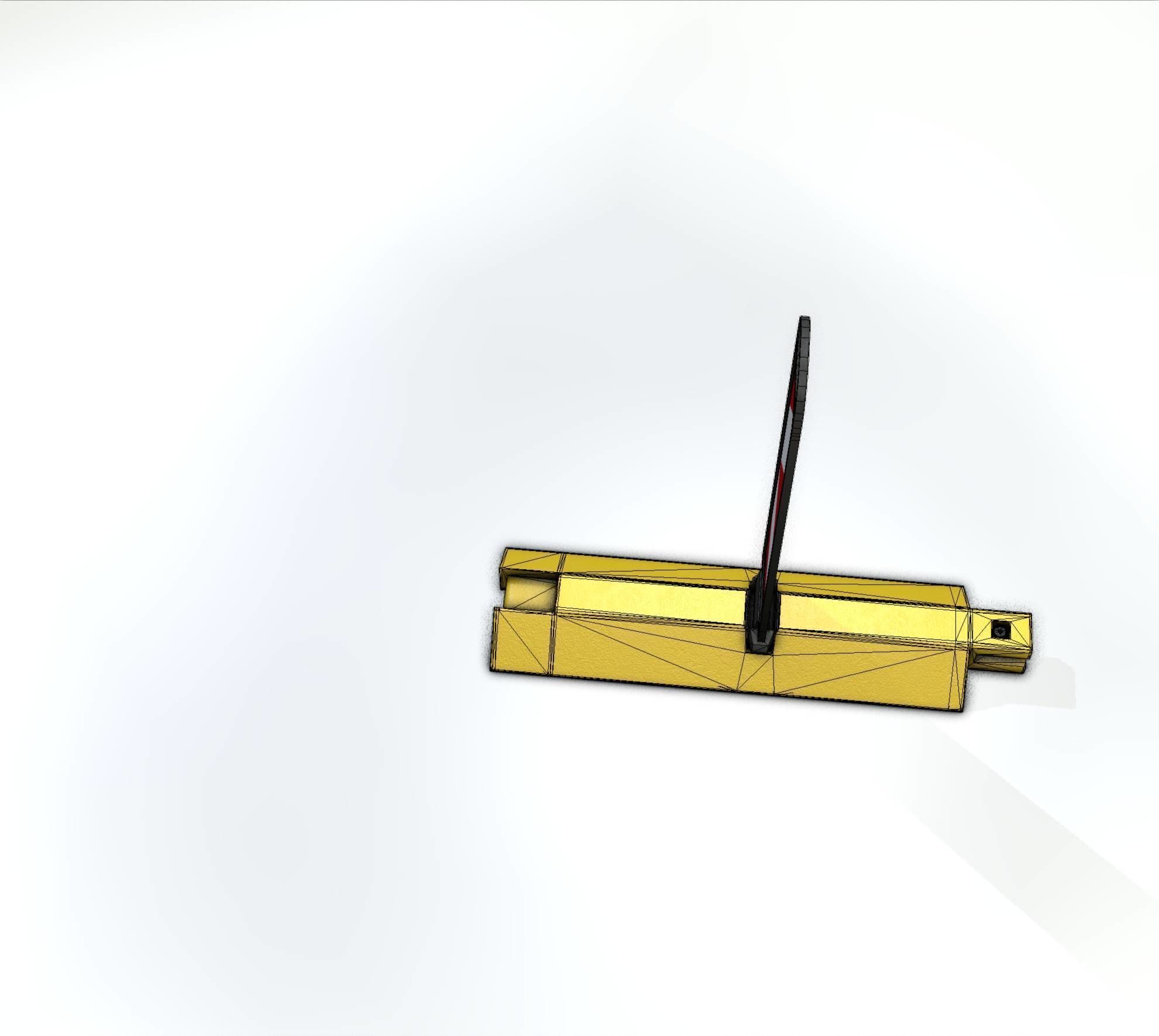 Yellow guide barrier 19 pointing left 628-11 Low-poly 3D model_39