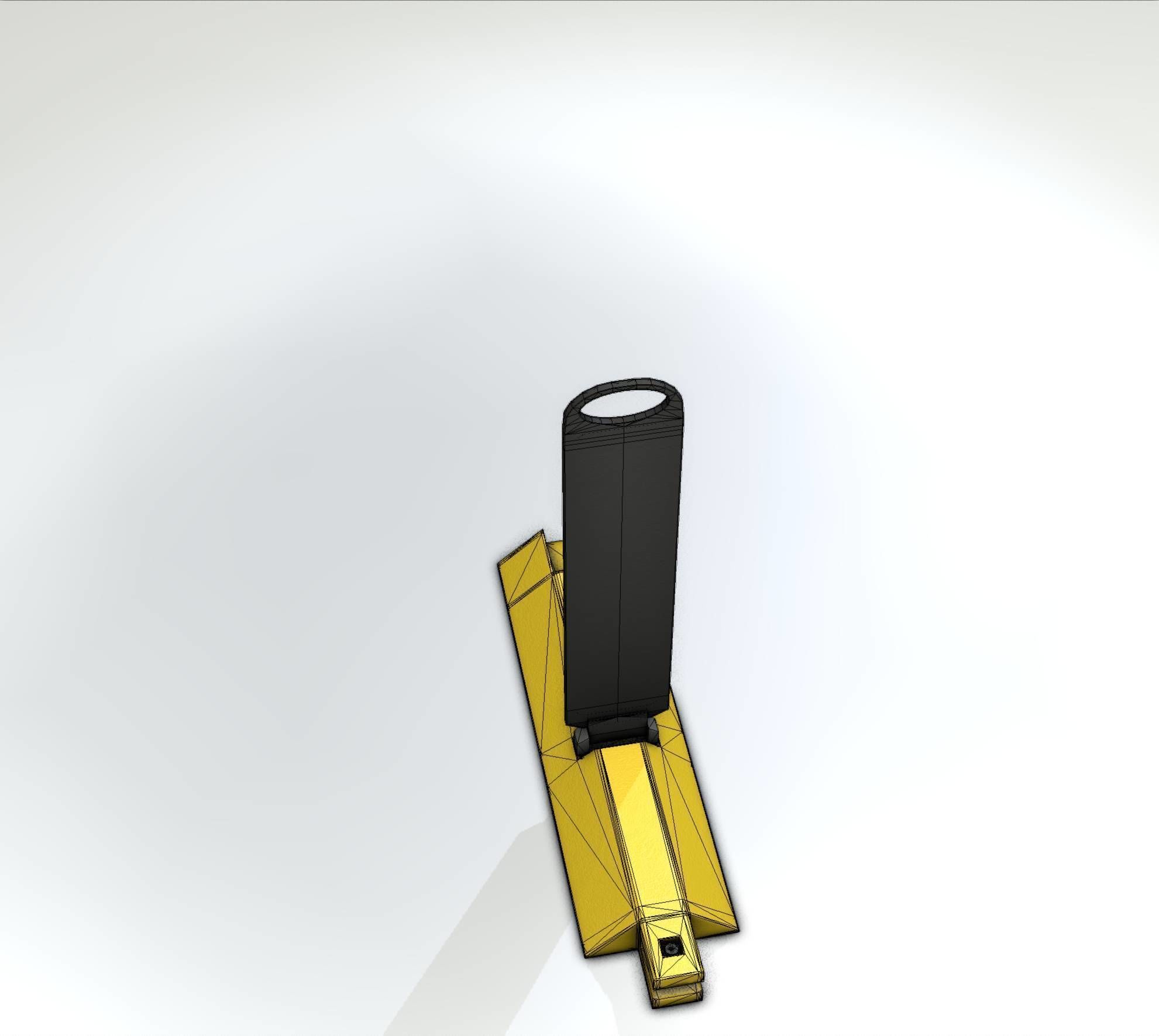 Yellow guide barrier 19 pointing left 628-11 Low-poly 3D model_44