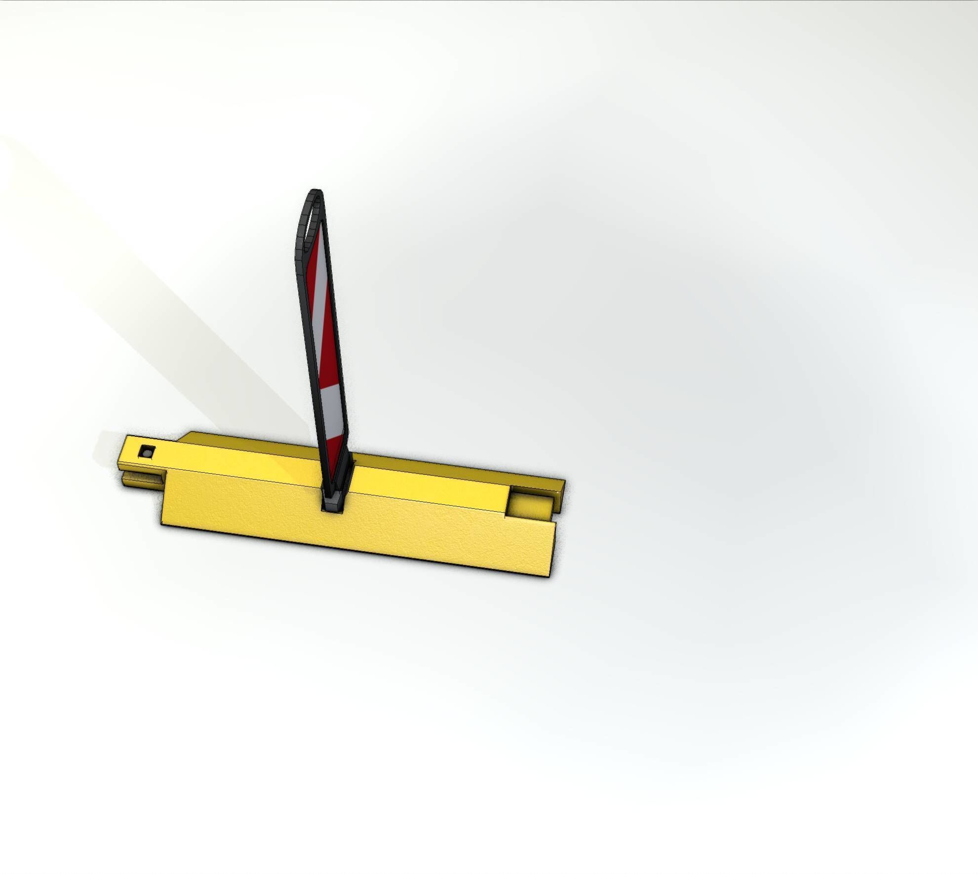 Yellow guide barrier 19 pointing left 628-11 Low-poly 3D model_27