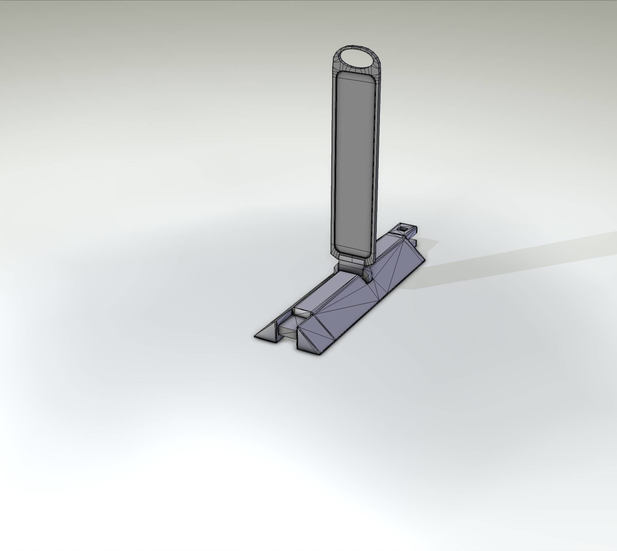Yellow guide barrier 19 pointing left 628-11 Low-poly 3D model_5