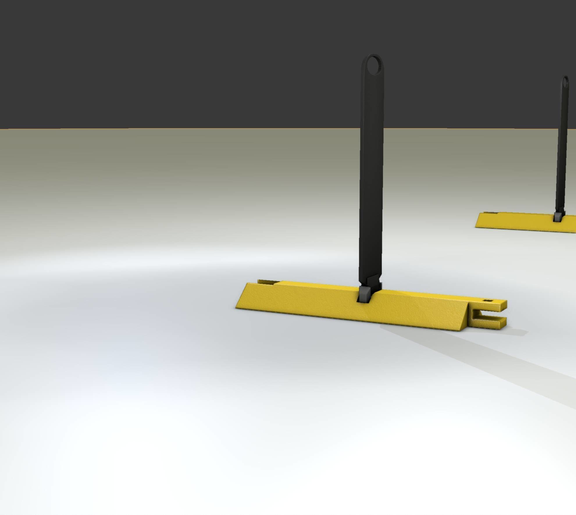 Yellow guide barrier 19 pointing left 628-11 Low-poly 3D model_11