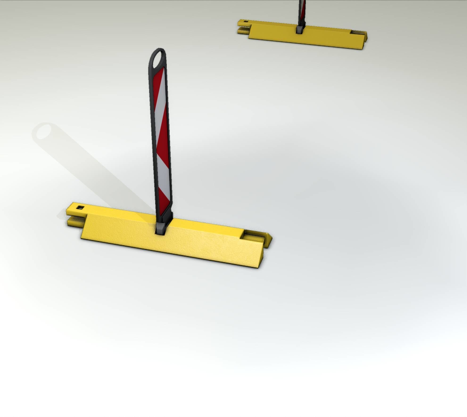 Yellow guide barrier 19 pointing left 628-11 Low-poly 3D model_52