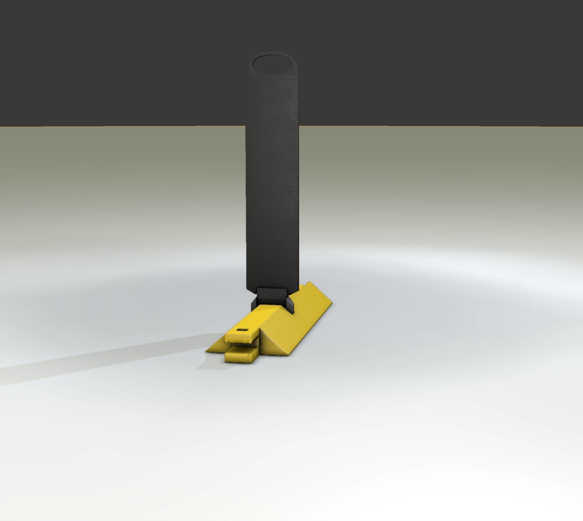 Yellow guide barrier 19 pointing left 628-11 Low-poly 3D model_16