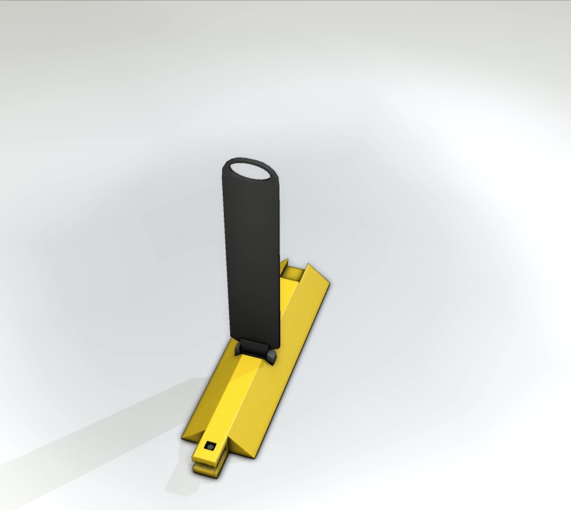 Yellow guide barrier 19 pointing left 628-11 Low-poly 3D model_46