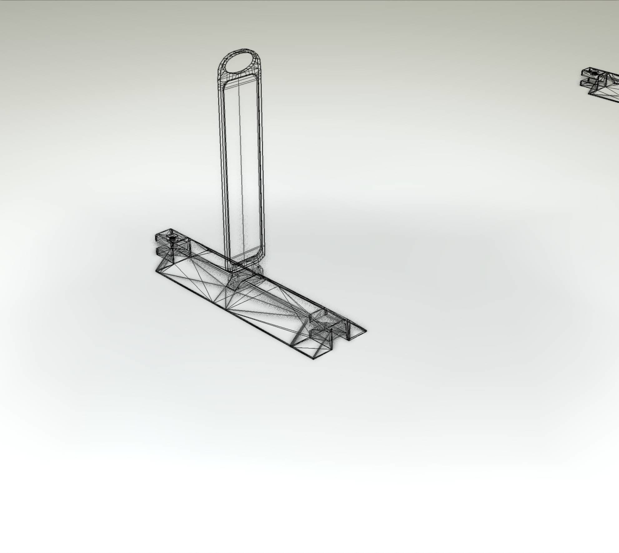 Yellow guide barrier 19 pointing left 628-11 Low-poly 3D model_54