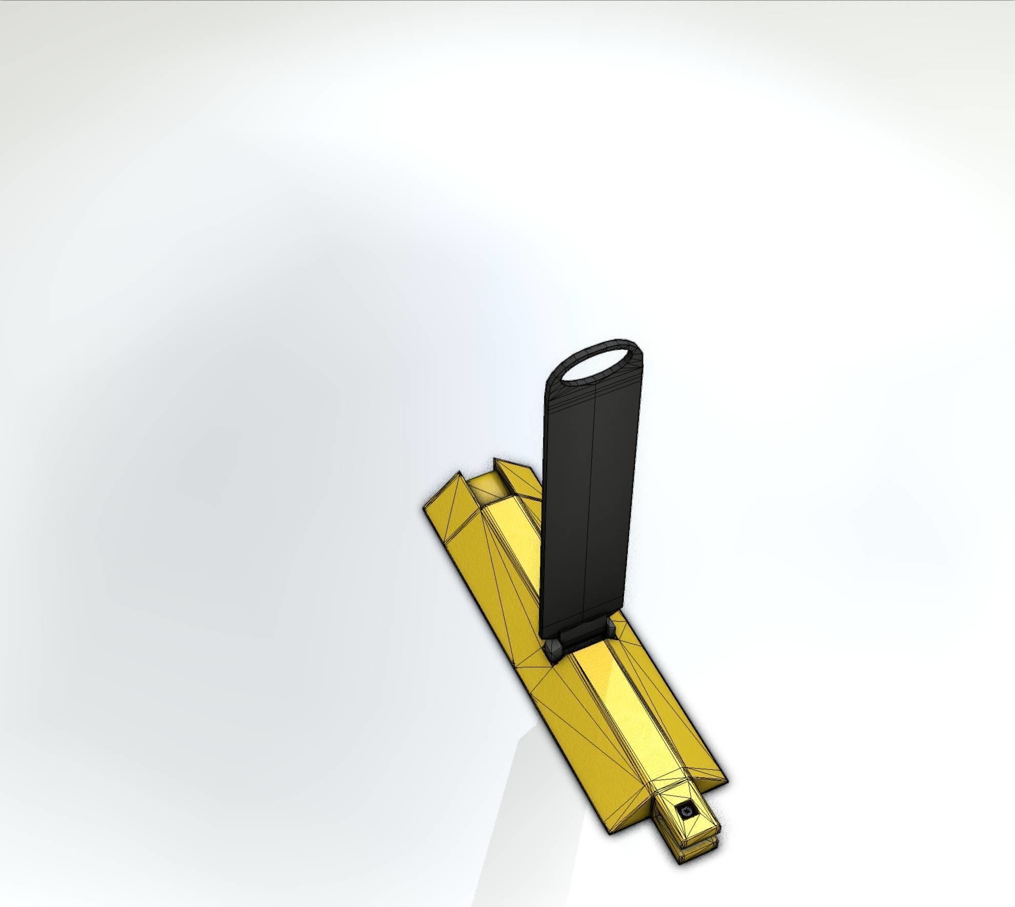 Yellow guide barrier 19 pointing left 628-11 Low-poly 3D model_43