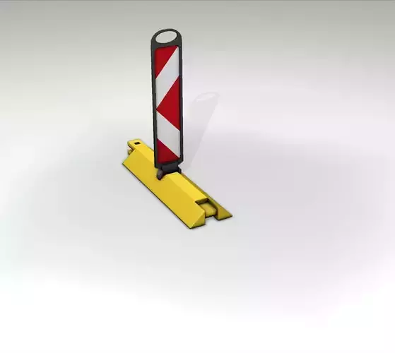 Yellow guide barrier 19 pointing left 628-11