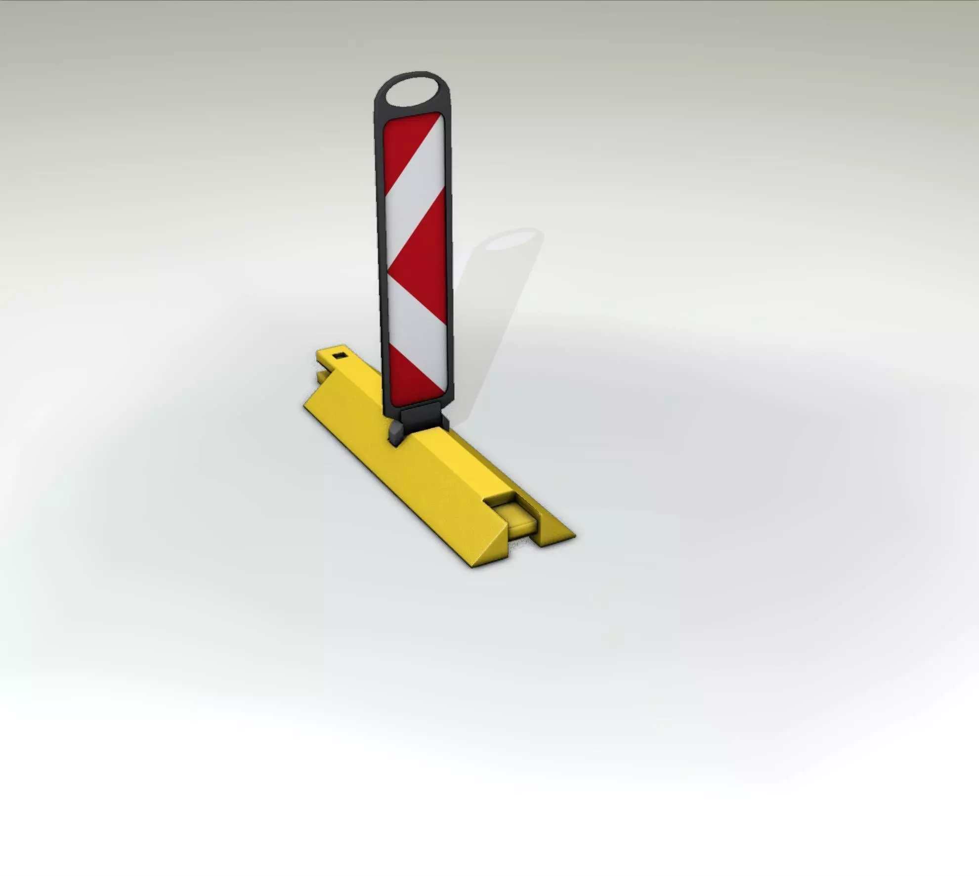 Yellow guide barrier 19 pointing left 628-11 Low-poly 3D model_0