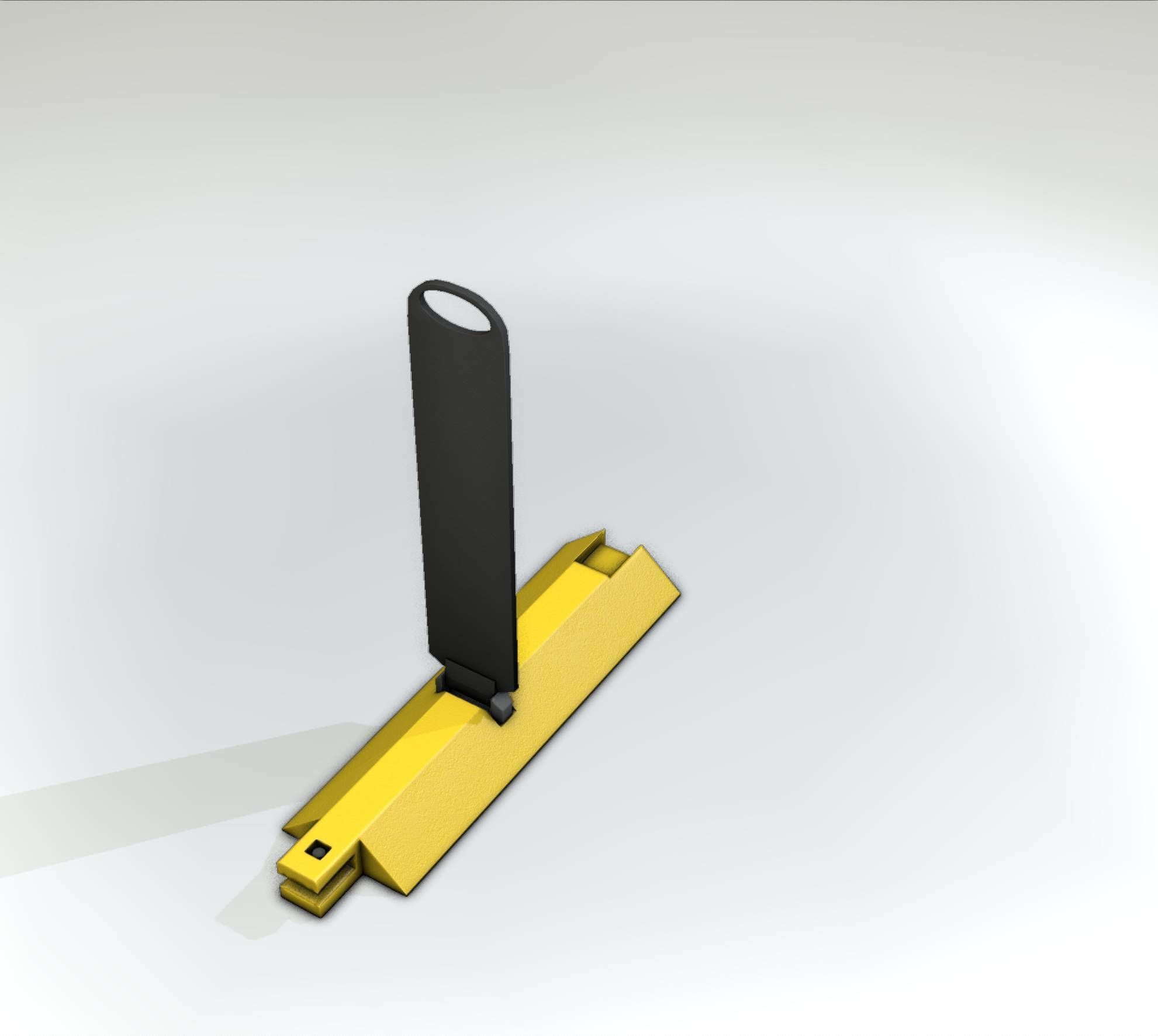 Yellow guide barrier 19 pointing left 628-11 Low-poly 3D model_47