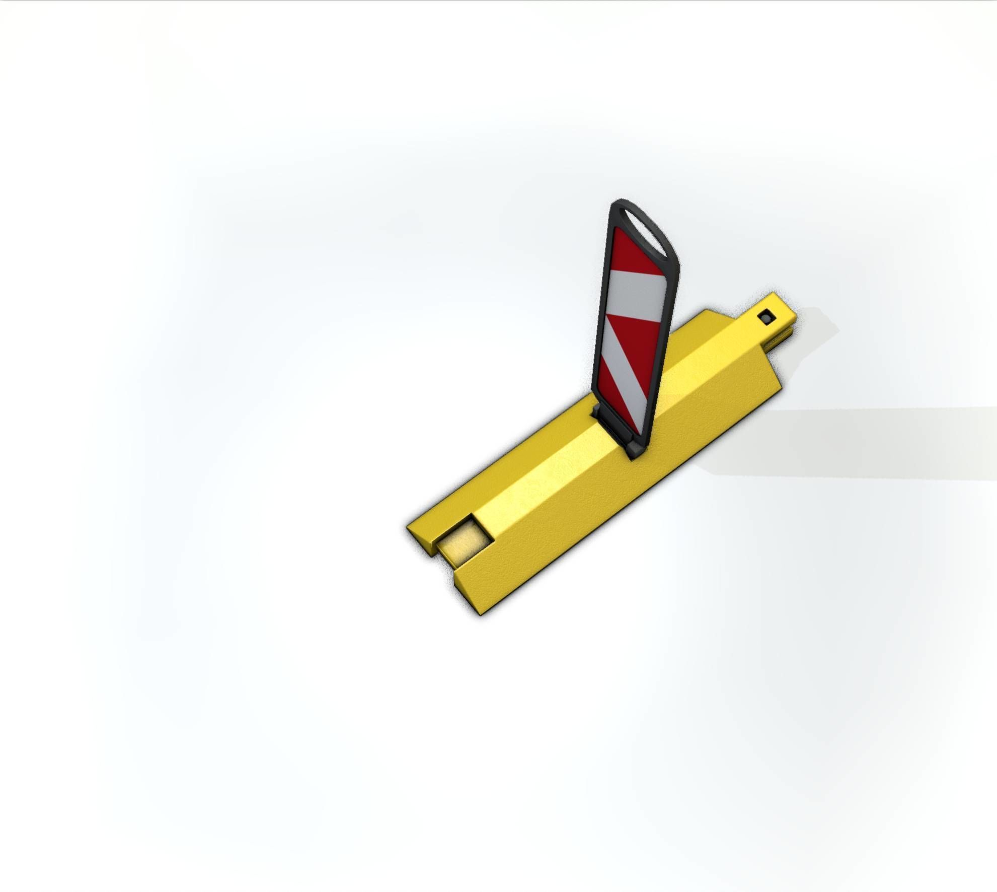 Yellow guide barrier 19 pointing left 628-11 Low-poly 3D model_36