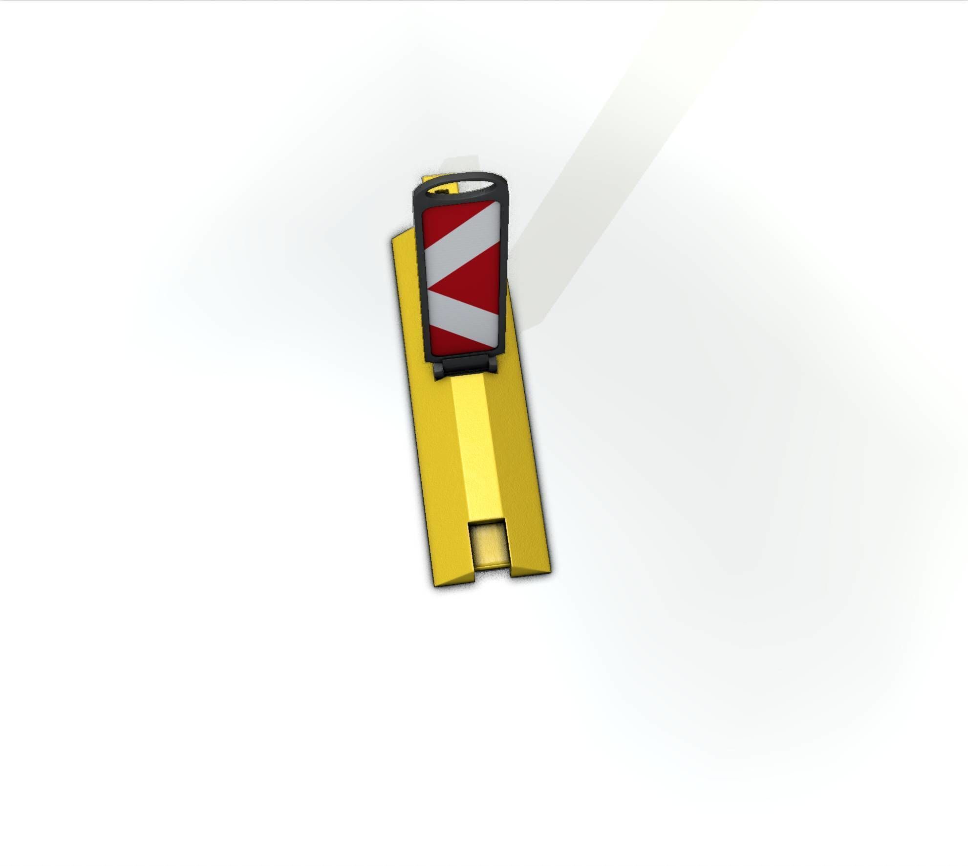 Yellow guide barrier 19 pointing left 628-11 Low-poly 3D model_32
