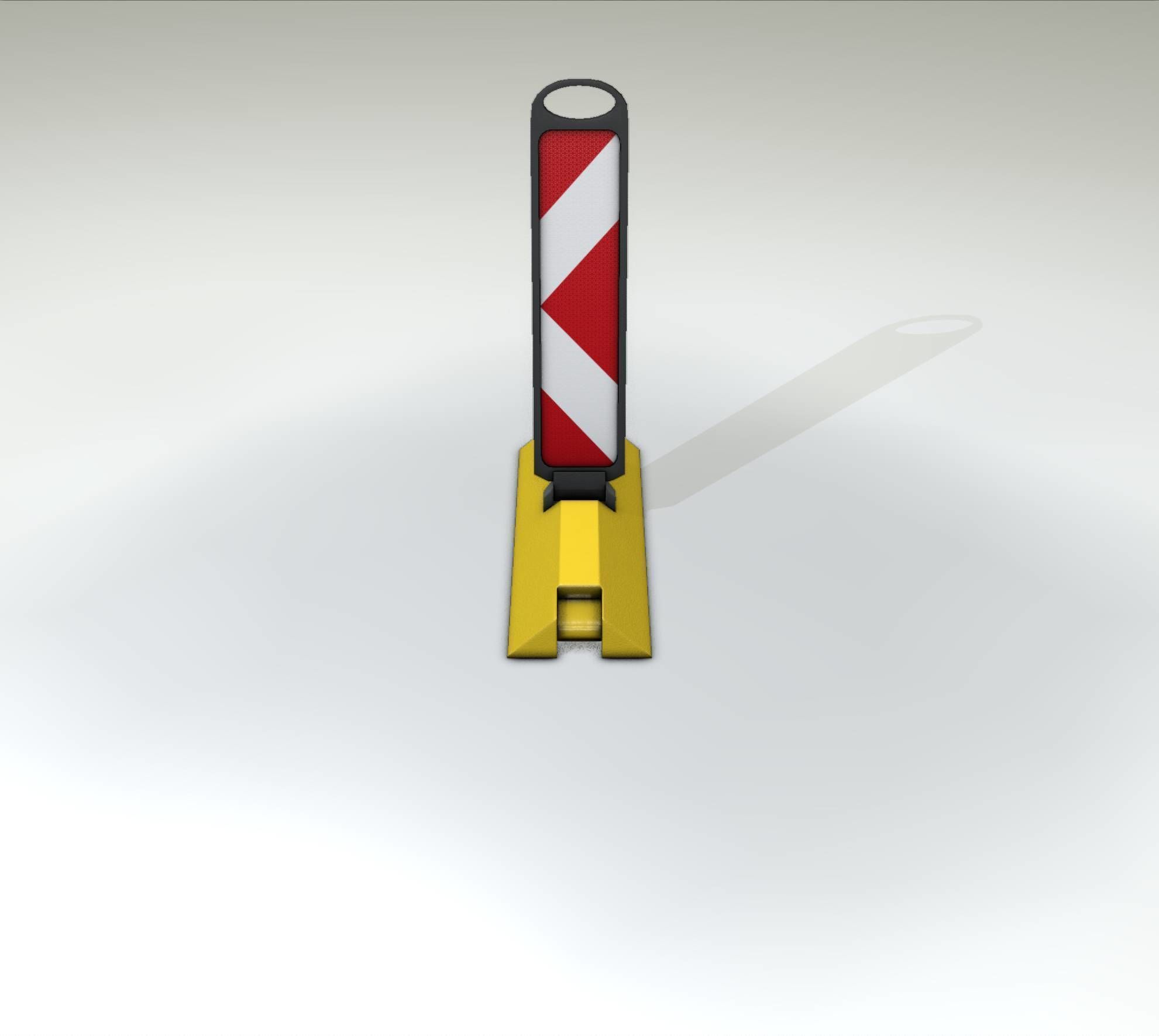 Yellow guide barrier 19 pointing left 628-11 Low-poly 3D model_3