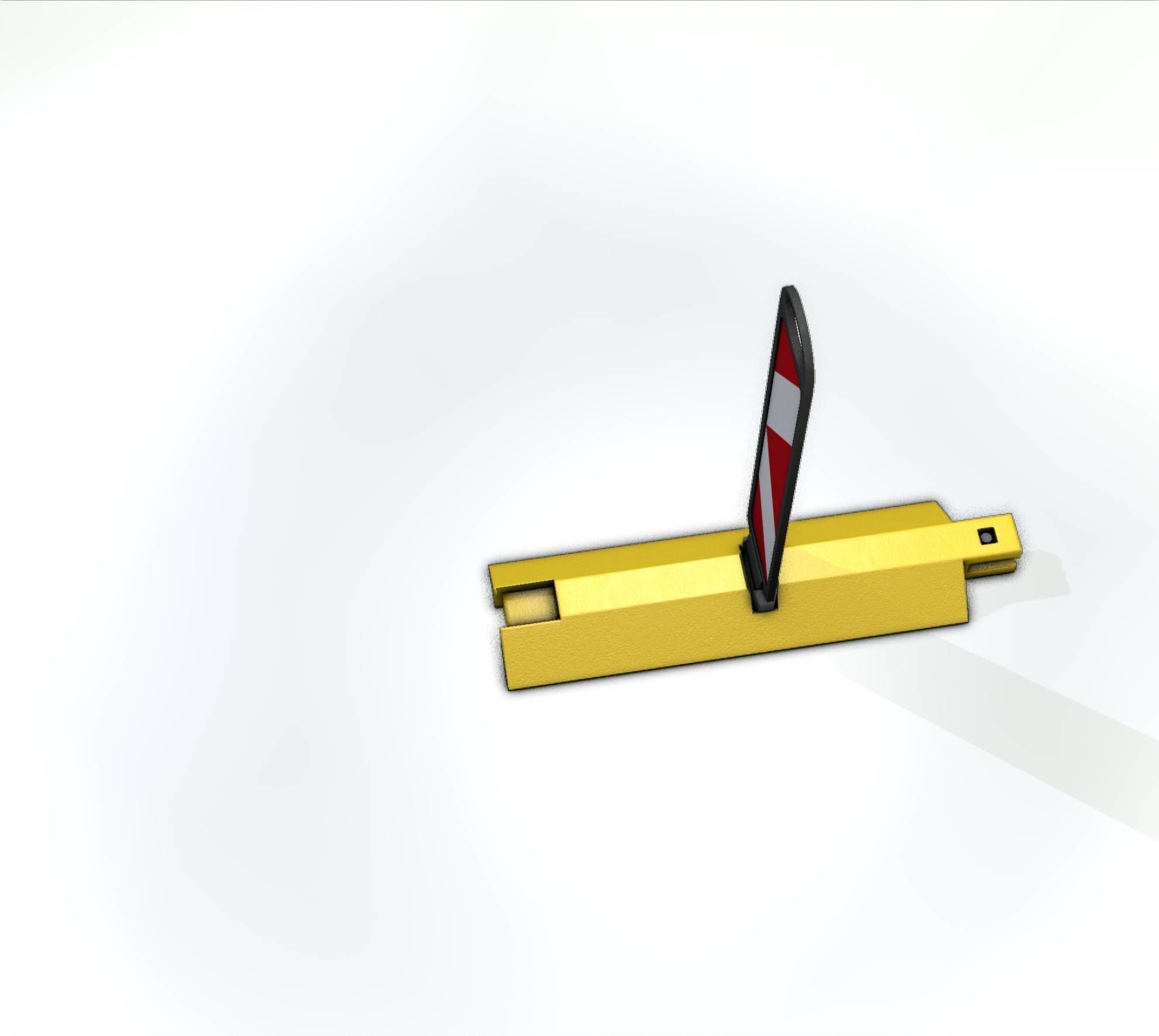 Yellow guide barrier 19 pointing left 628-11 Low-poly 3D model_38