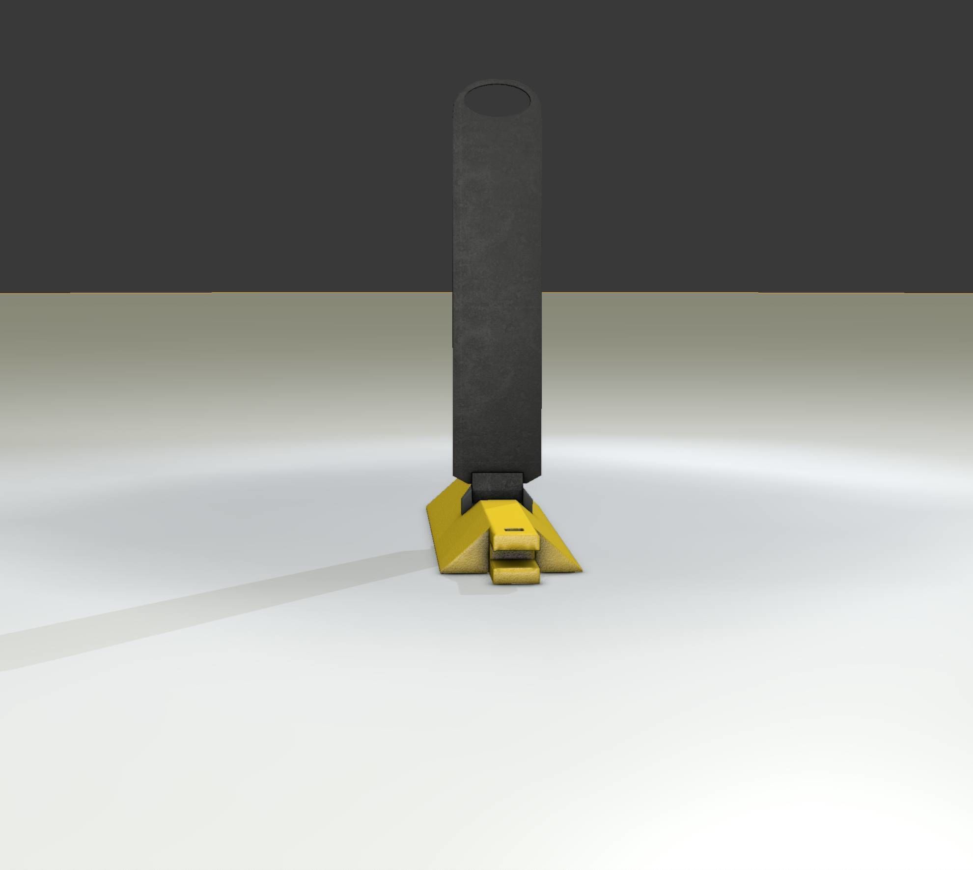 Yellow guide barrier 19 pointing left 628-11 Low-poly 3D model_15