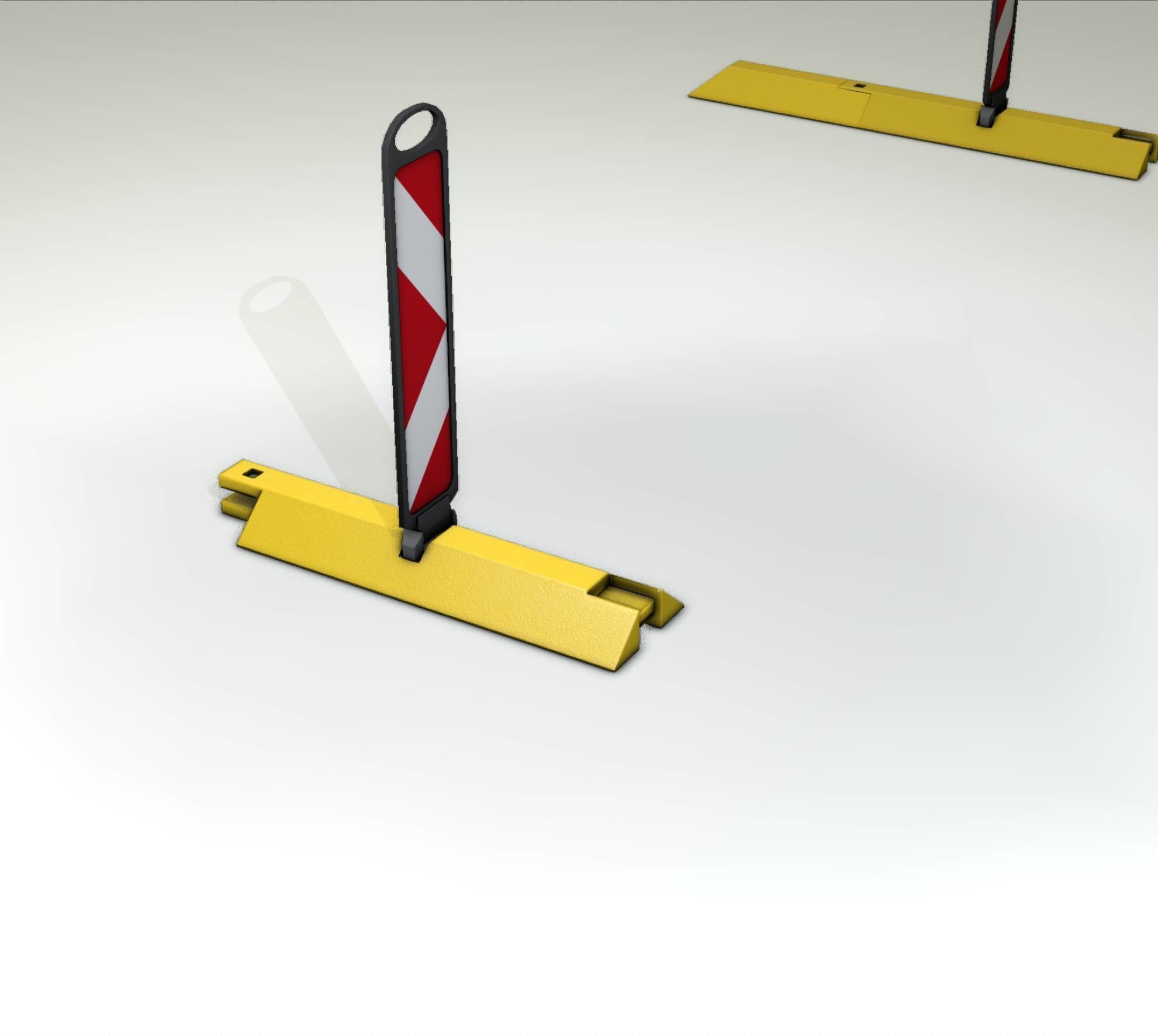 Yellow guide barrier 20 pointing right 628-21 Low-poly 3D model_52