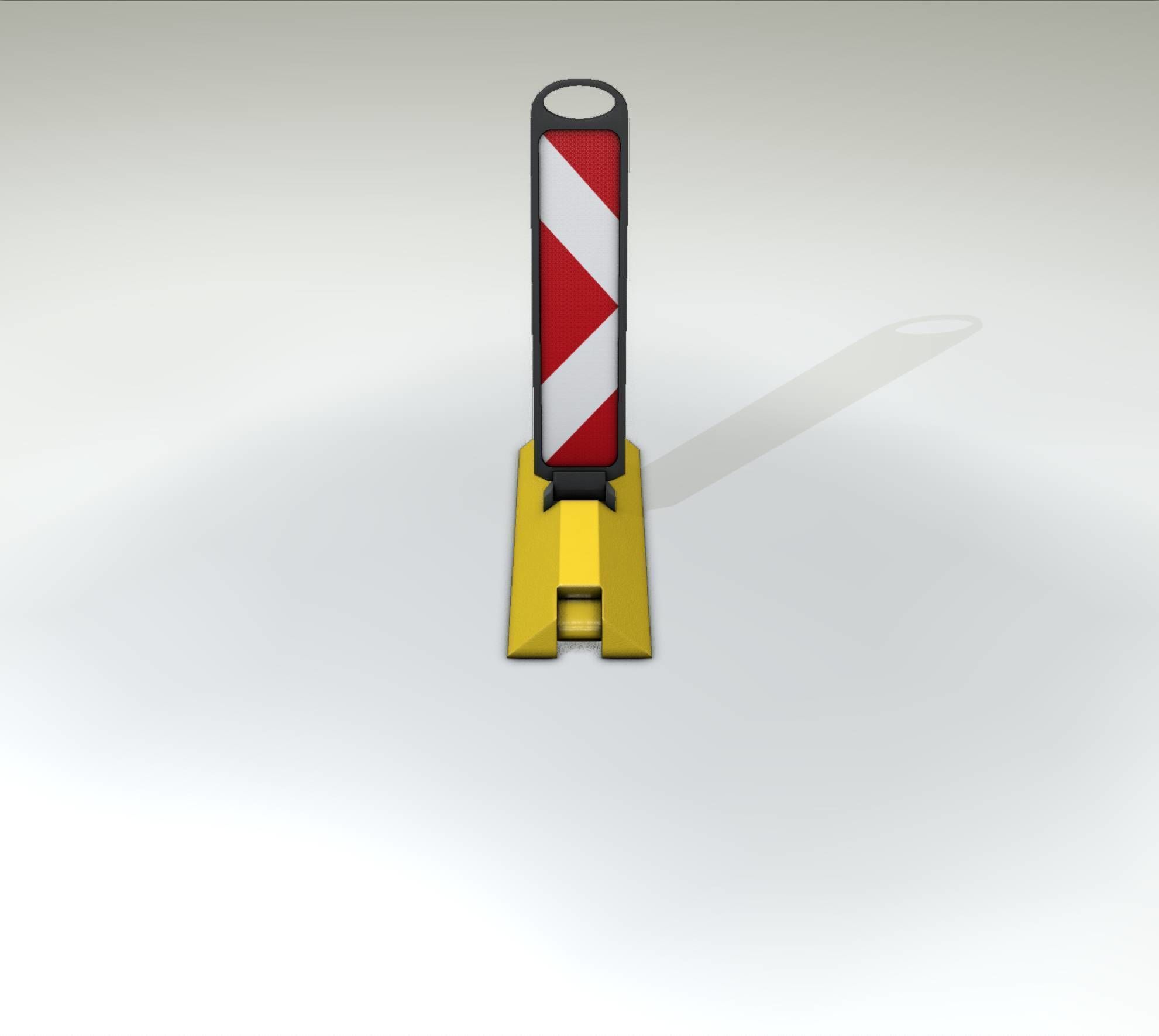 Yellow guide barrier 20 pointing right 628-21 Low-poly 3D model_2