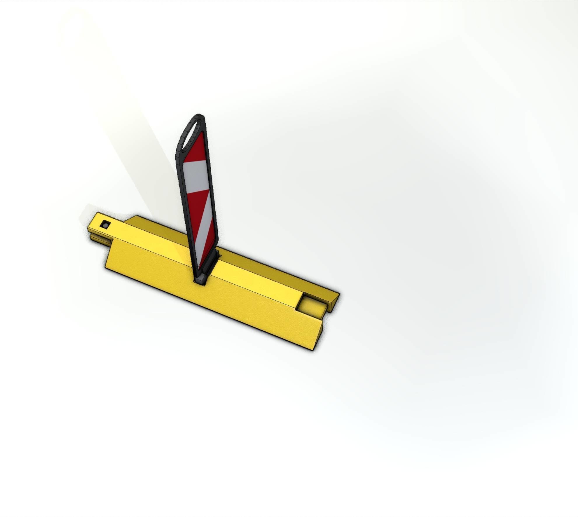 Yellow guide barrier 20 pointing right 628-21 Low-poly 3D model_27