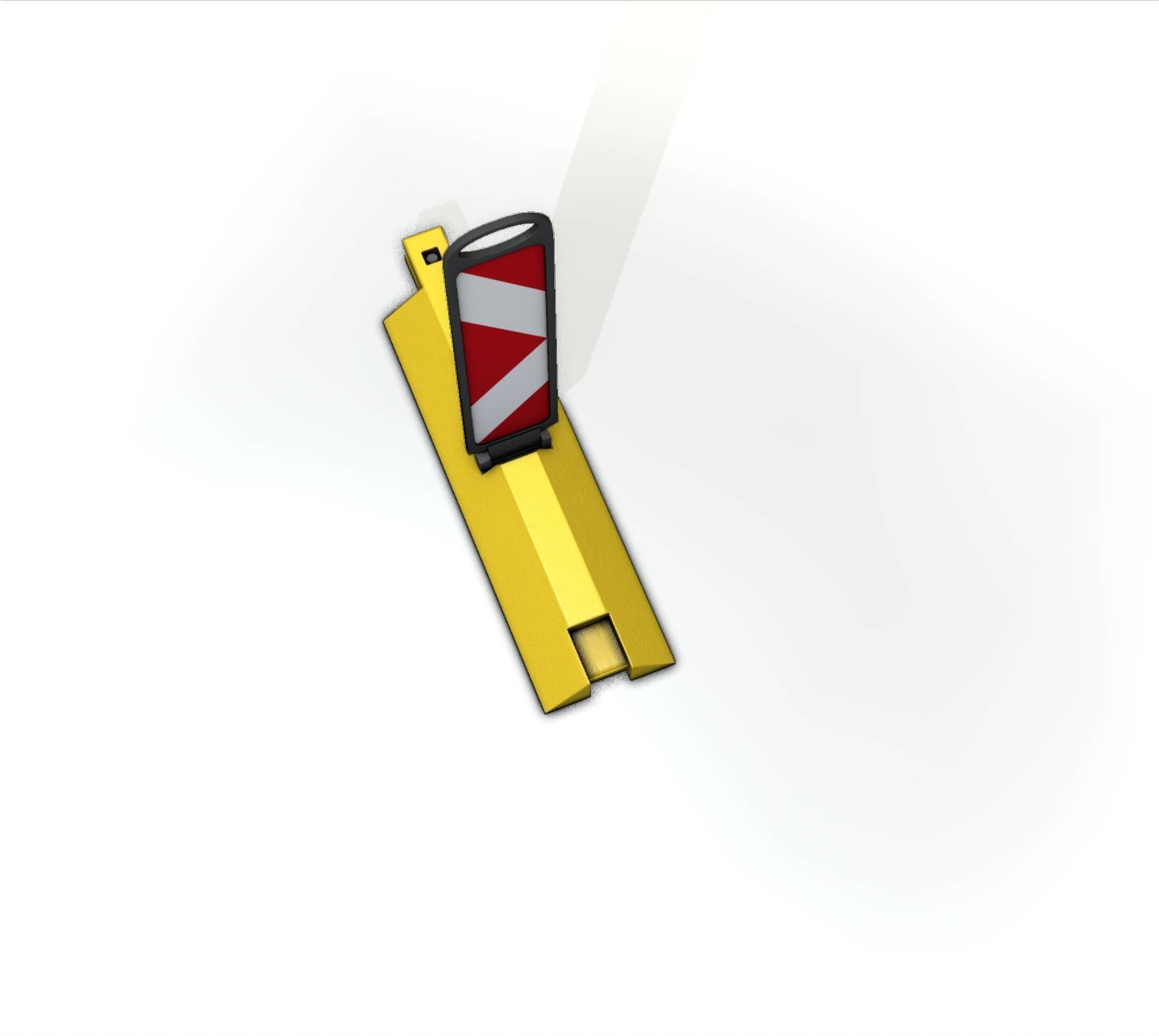 Yellow guide barrier 20 pointing right 628-21 Low-poly 3D model_30